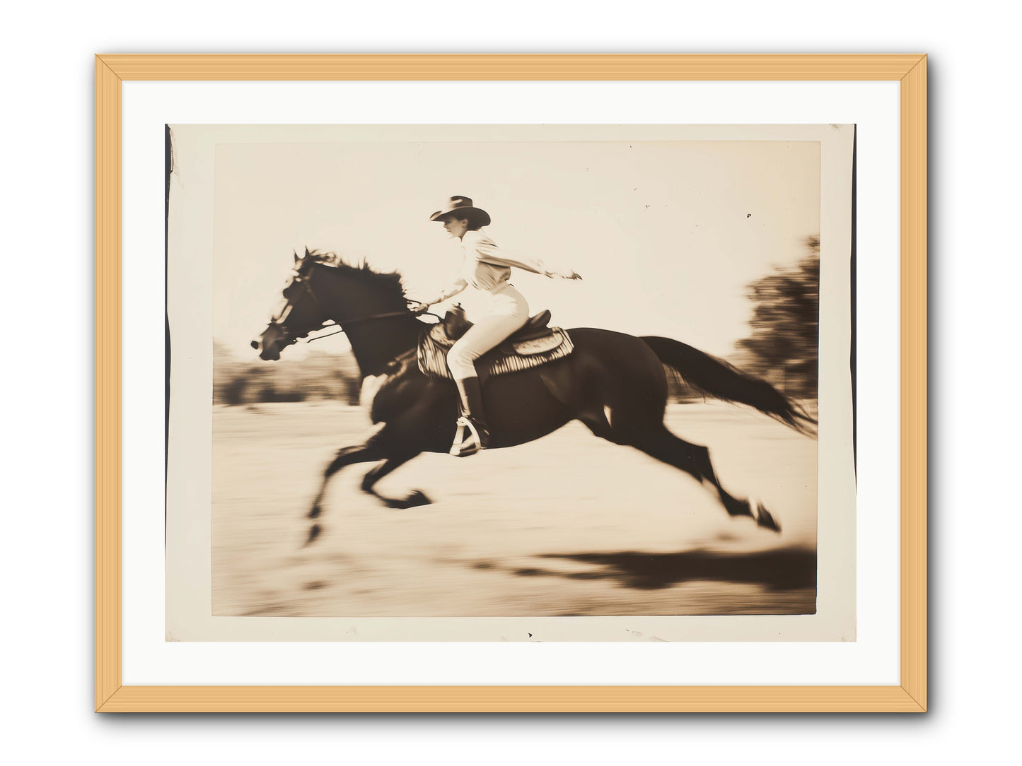 Cattle Call Echo -- Framed Print - Natural 32x24
