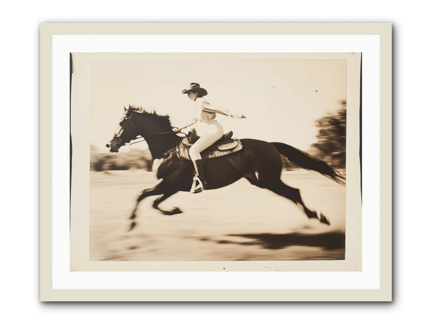 Cattle Call Echo -- Framed Print - White 32x24