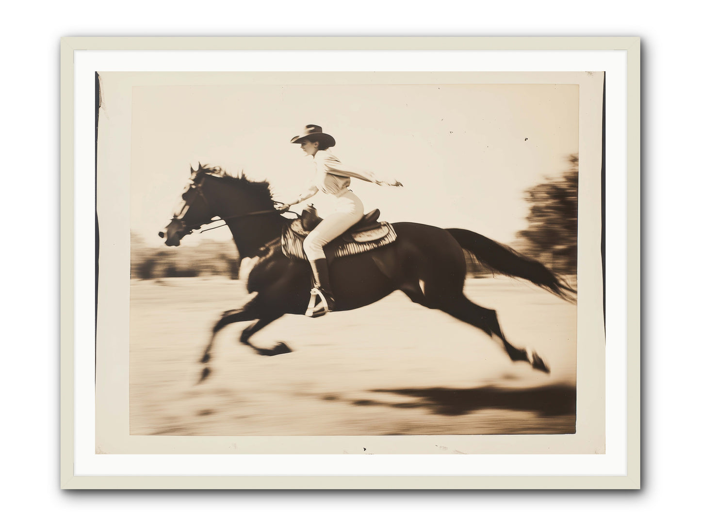 Cattle Call Echo -- Framed Print - White 48x36