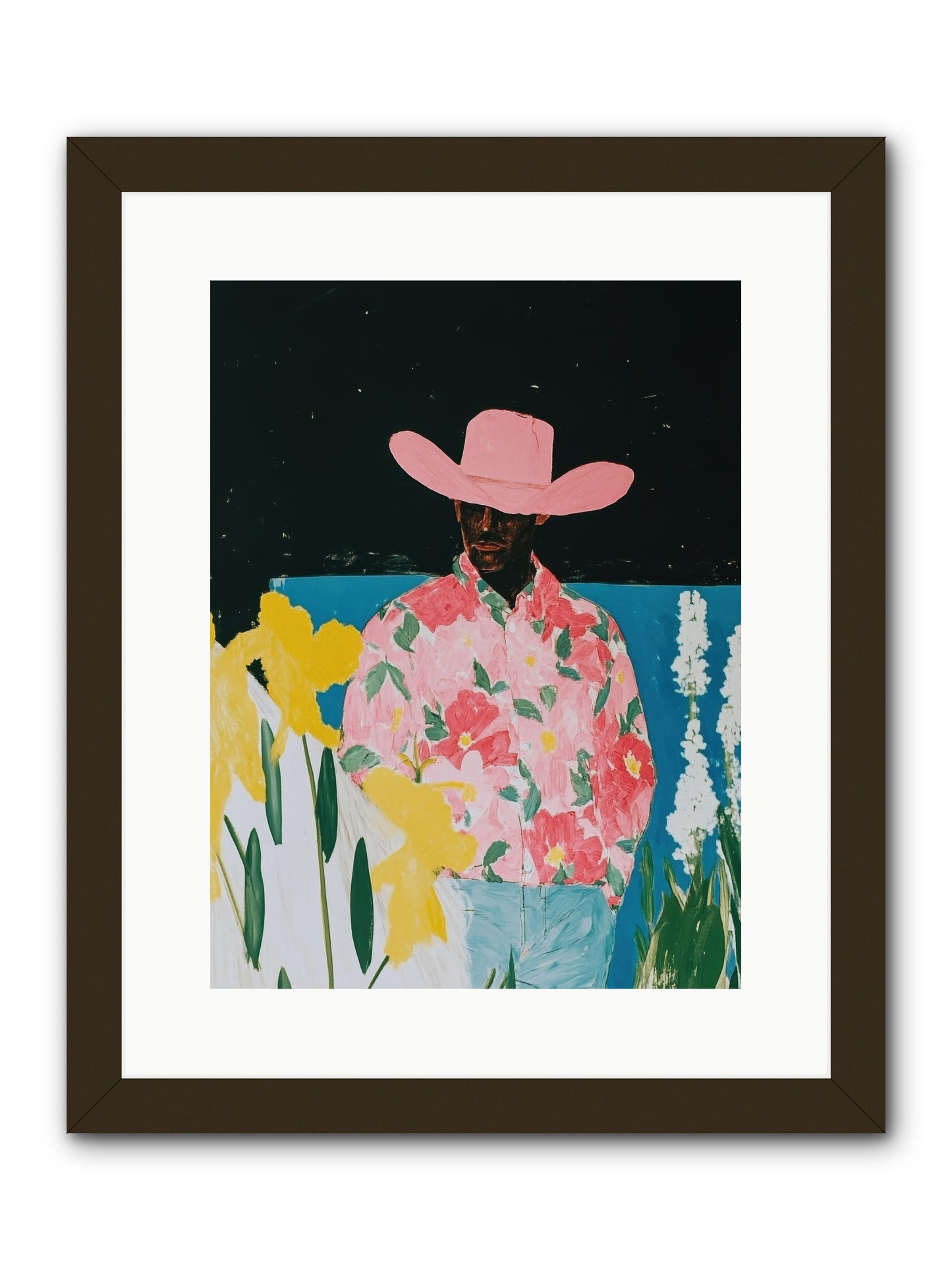 Cattle Drive Commander -- Framed Print - Black 12x16