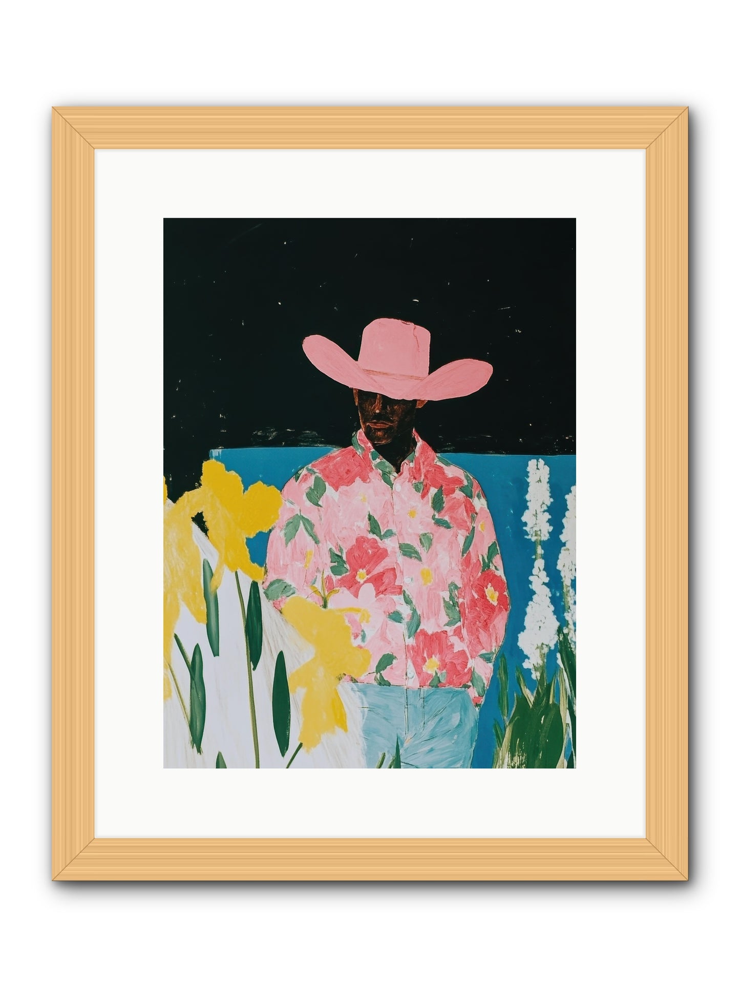 Cattle Drive Commander -- Framed Print - Natural 12x16
