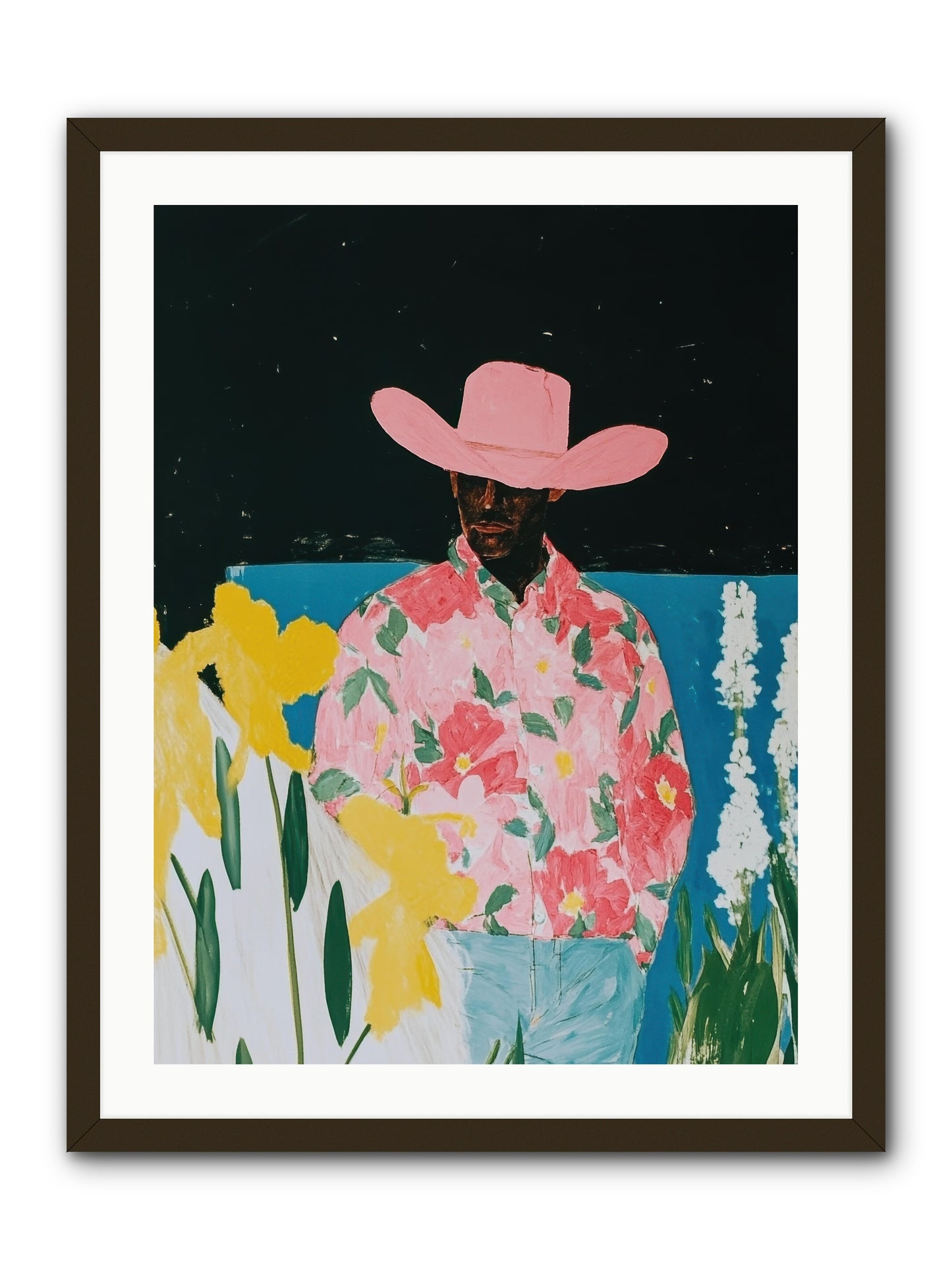 Cattle Drive Commander -- Framed Print - Black 24x32