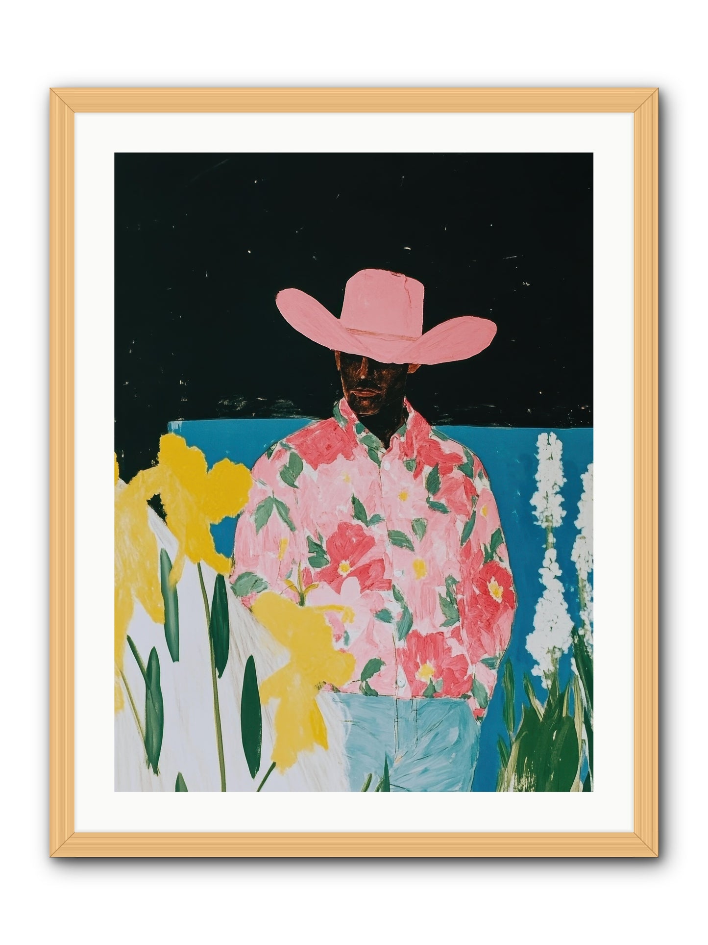Cattle Drive Commander -- Framed Print - Natural 24x32