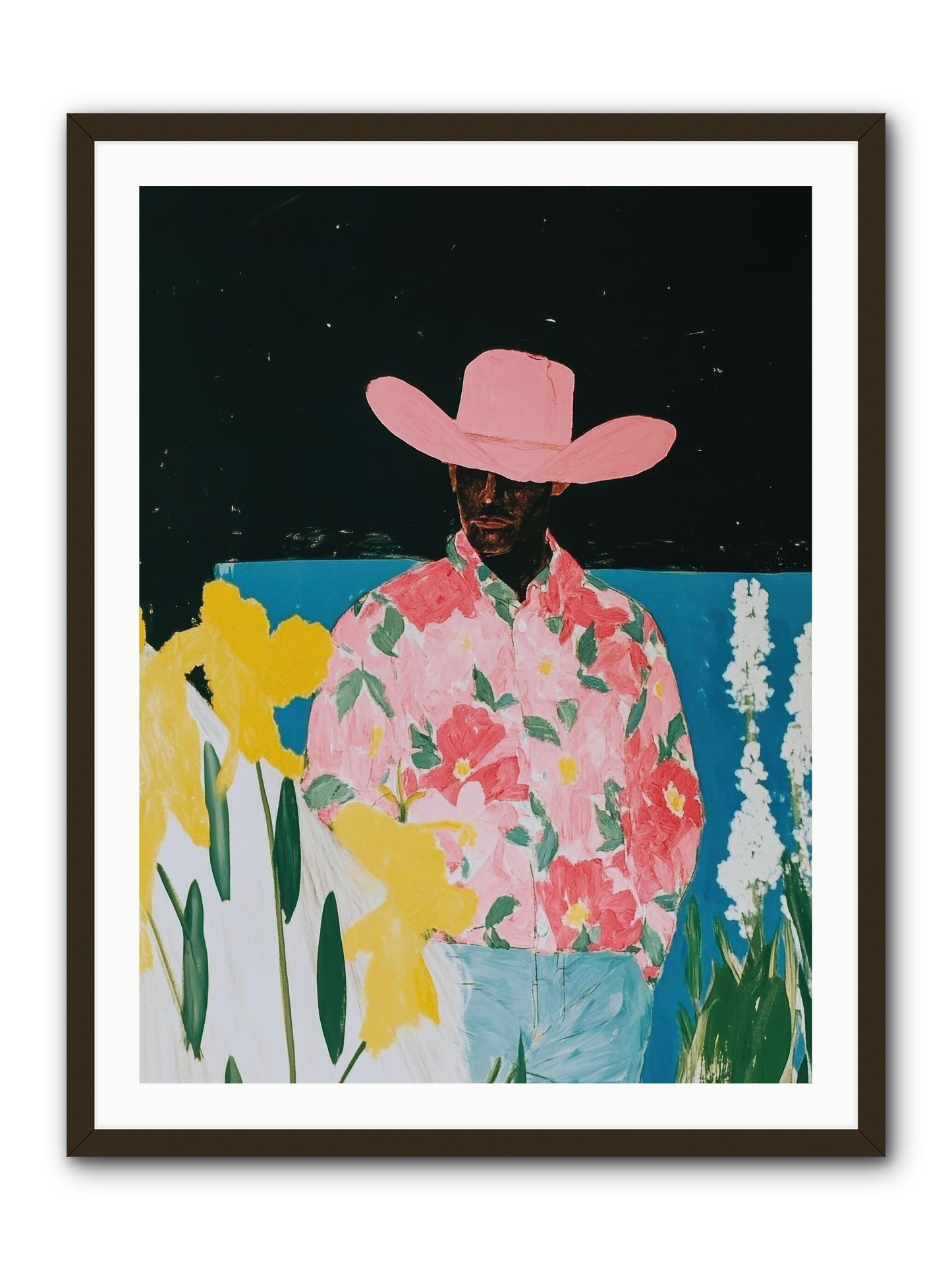 Cattle Drive Commander -- Framed Print - Black 30x40