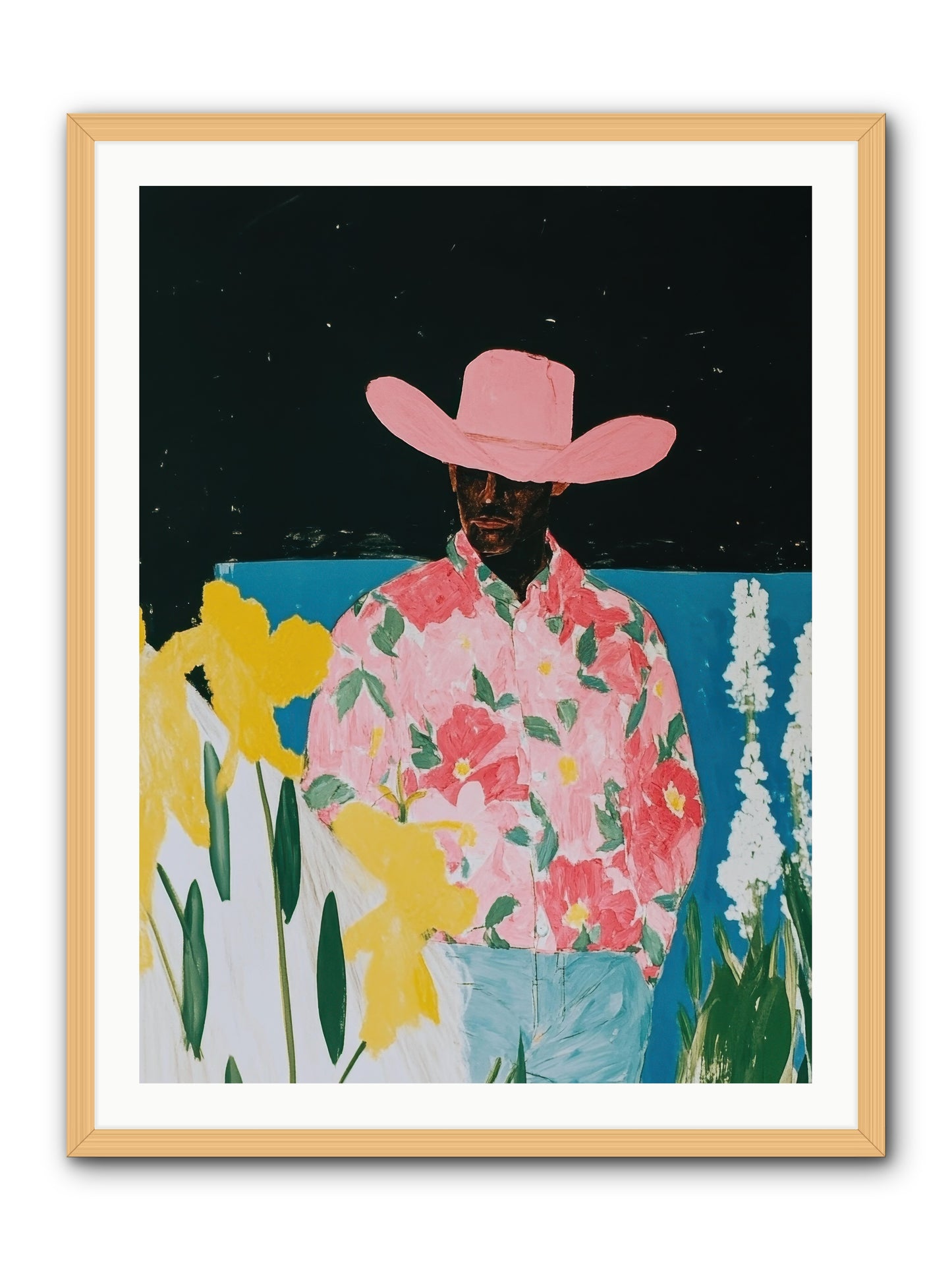 Cattle Drive Commander -- Framed Print - Natural 30x40