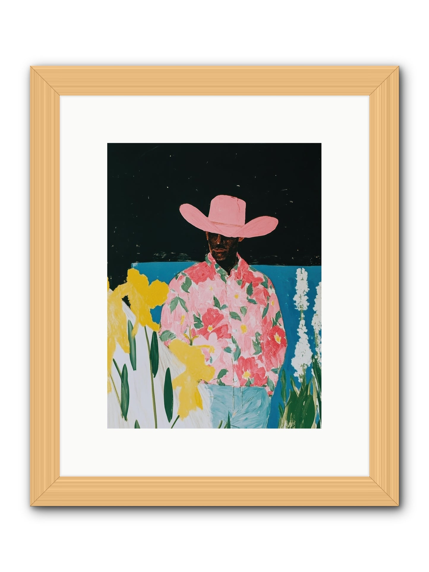 Cattle Drive Commander -- Framed Print - Natural 9x12