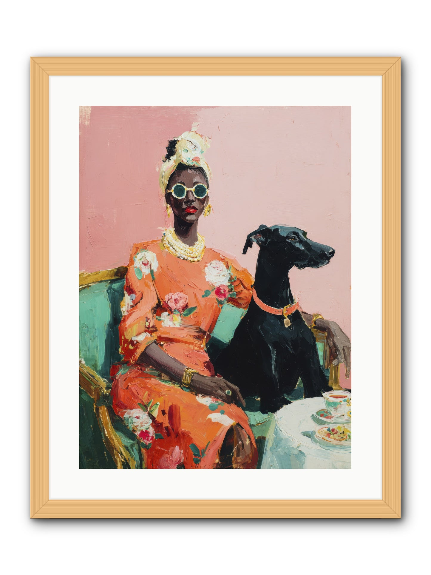 Celeste & Linden-REZ -- Framed Print - Natural 18x24