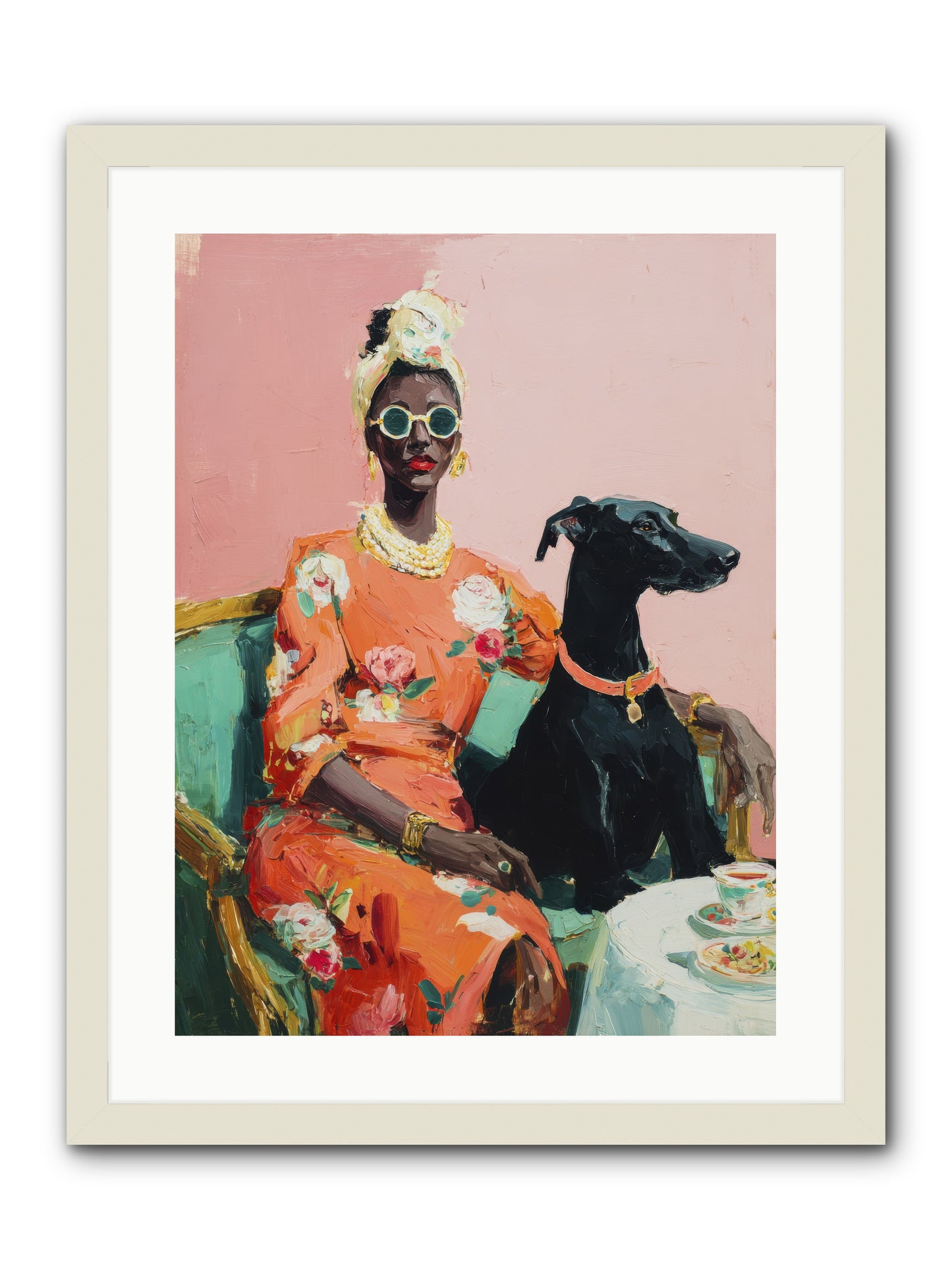 Celeste & Linden-REZ -- Framed Print - White 18x24
