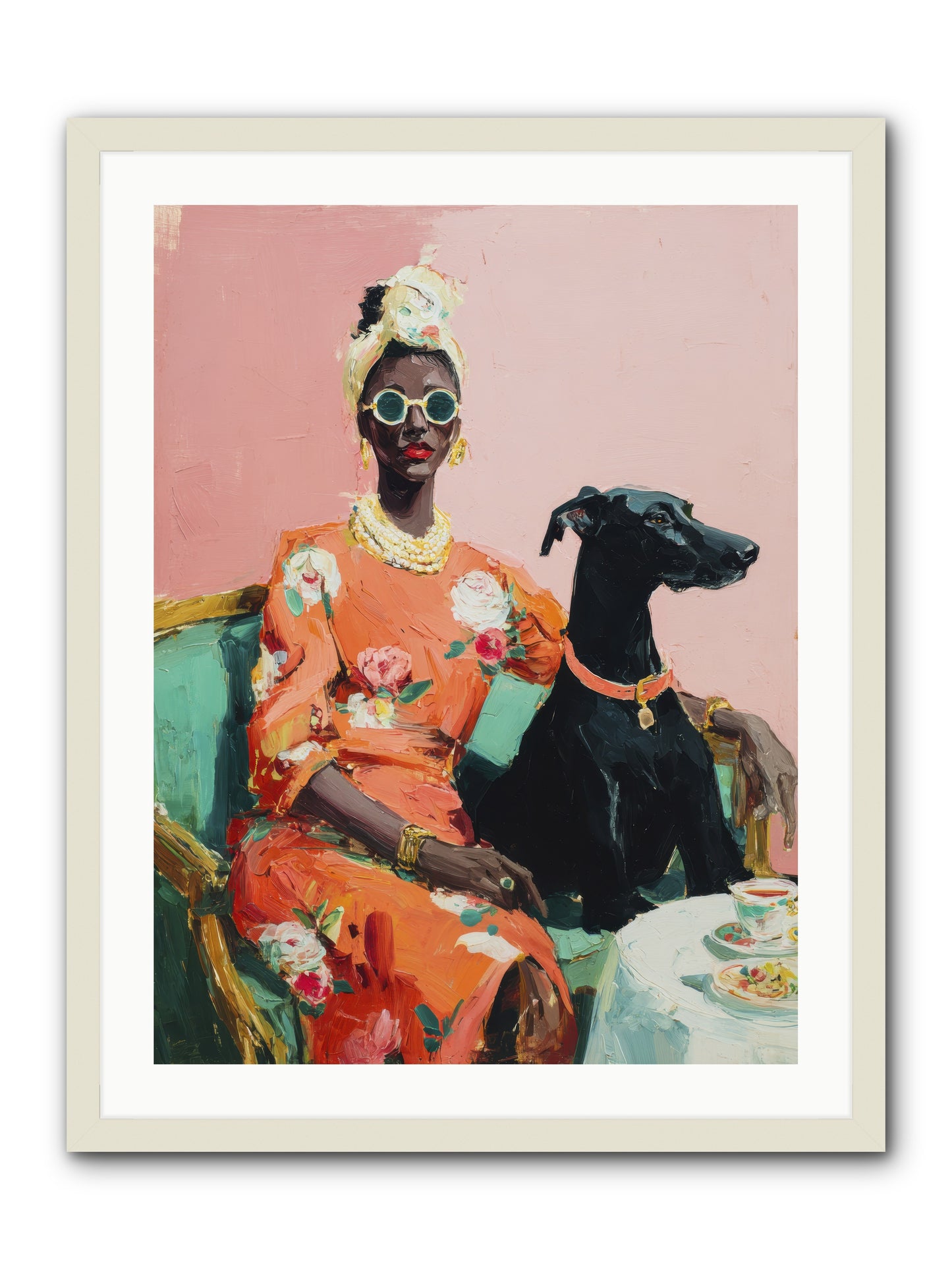 Celeste & Linden-REZ -- Framed Print - White 24x32