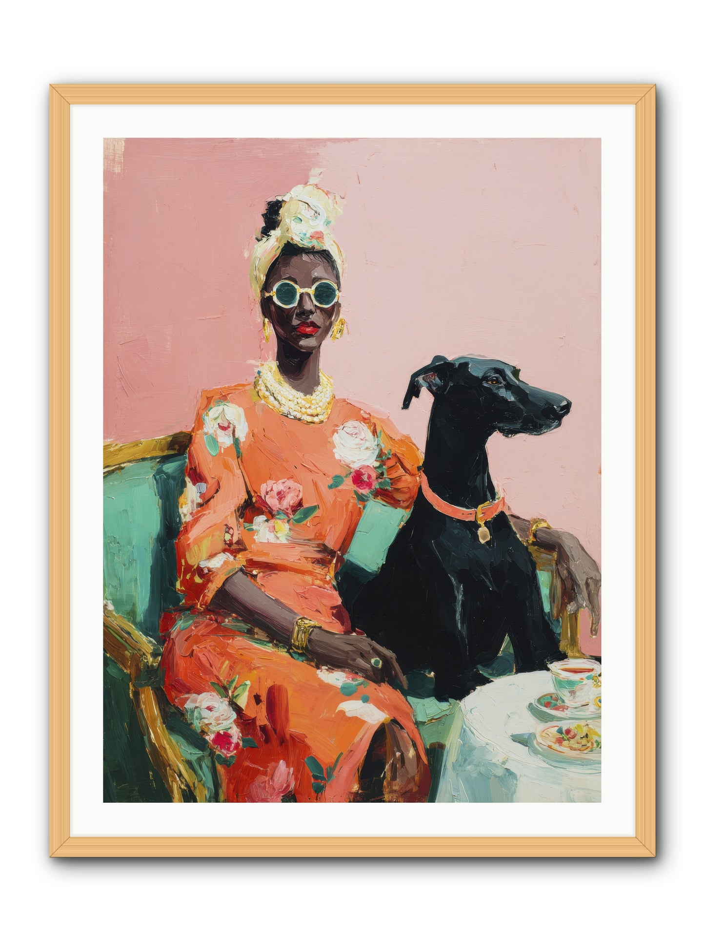 Celeste & Linden-REZ -- Framed Print - Natural 30x40