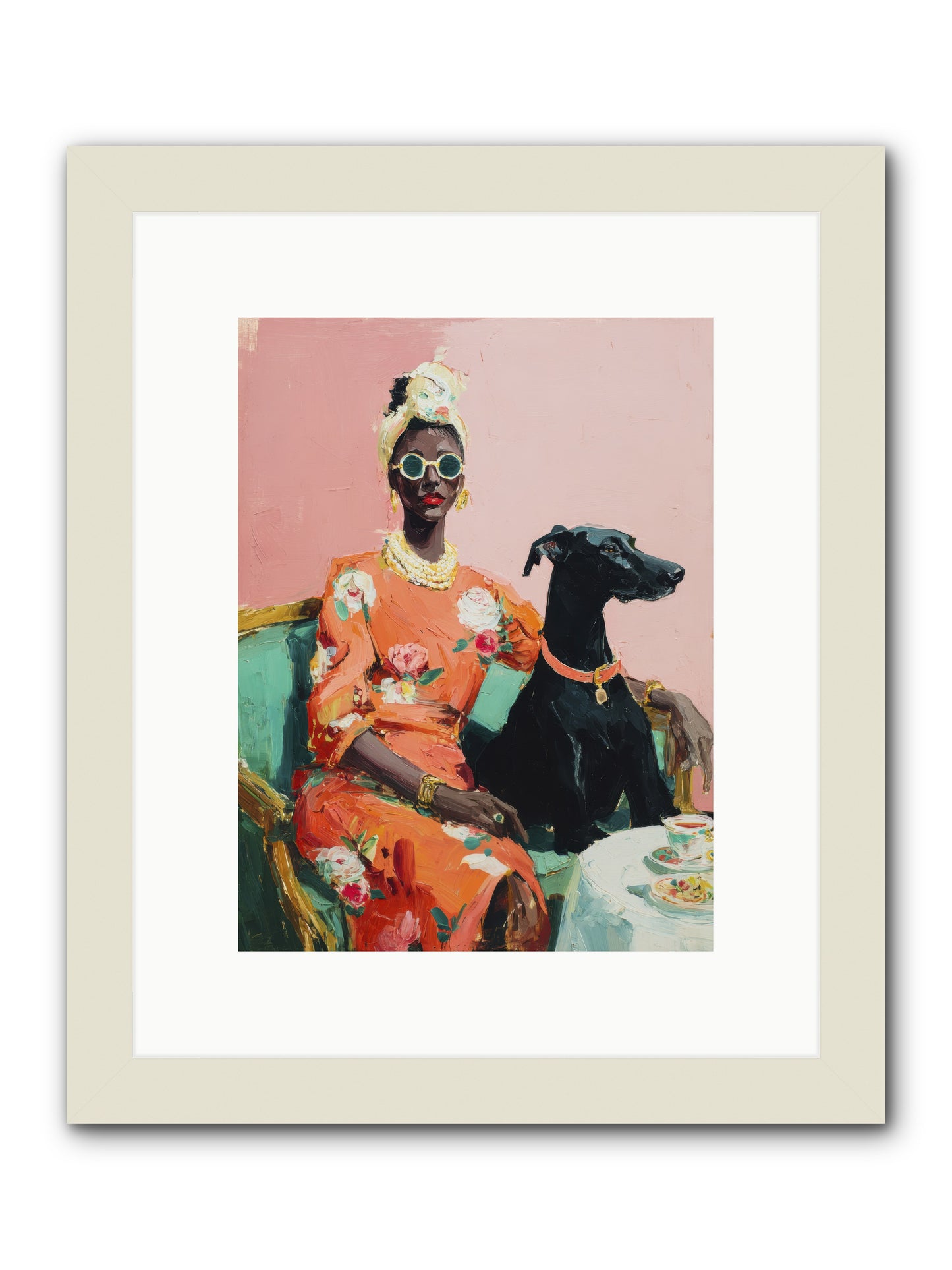 Celeste & Linden-REZ -- Framed Print - White 9x12