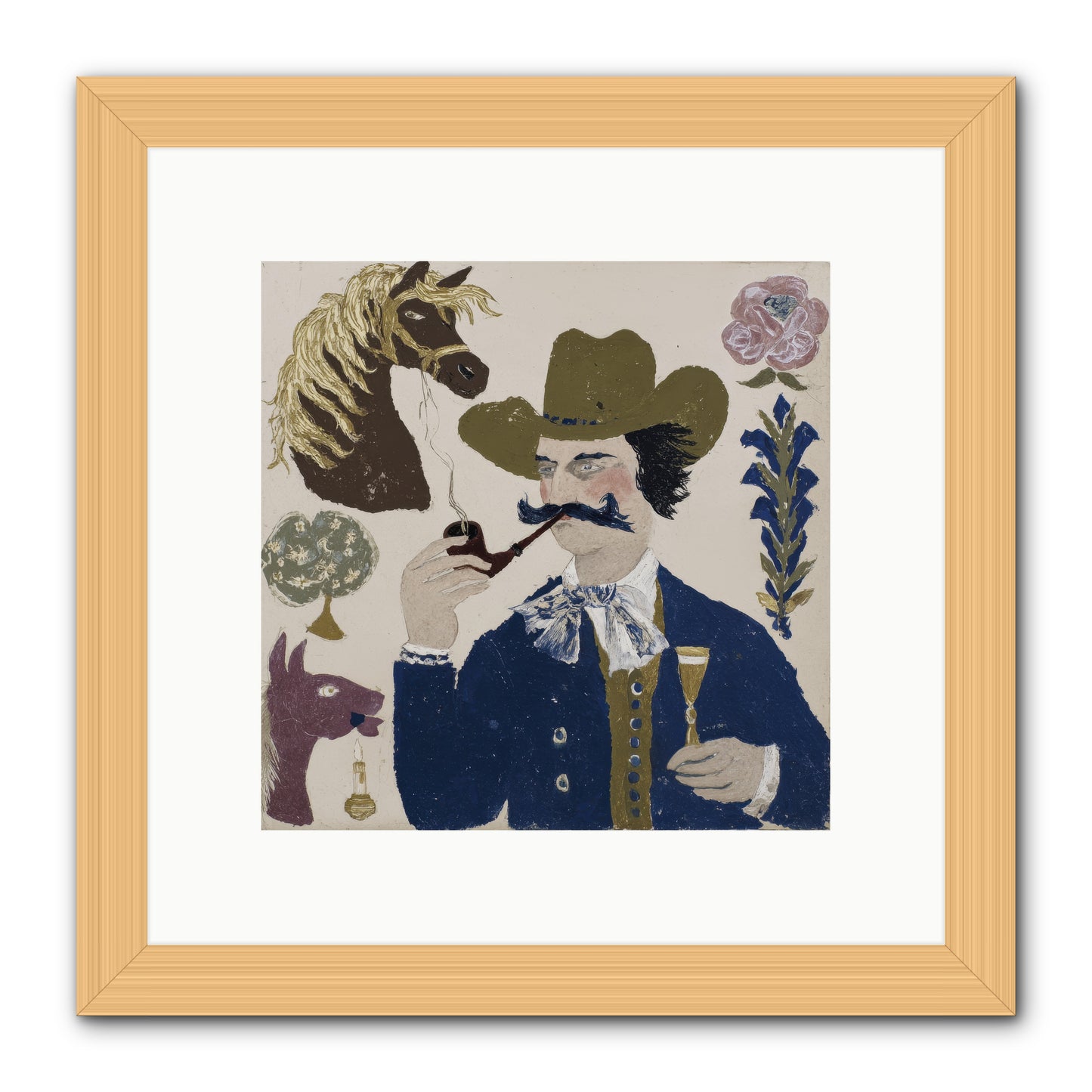 Champagne Before Noon -- Framed Print - Natural 10x10