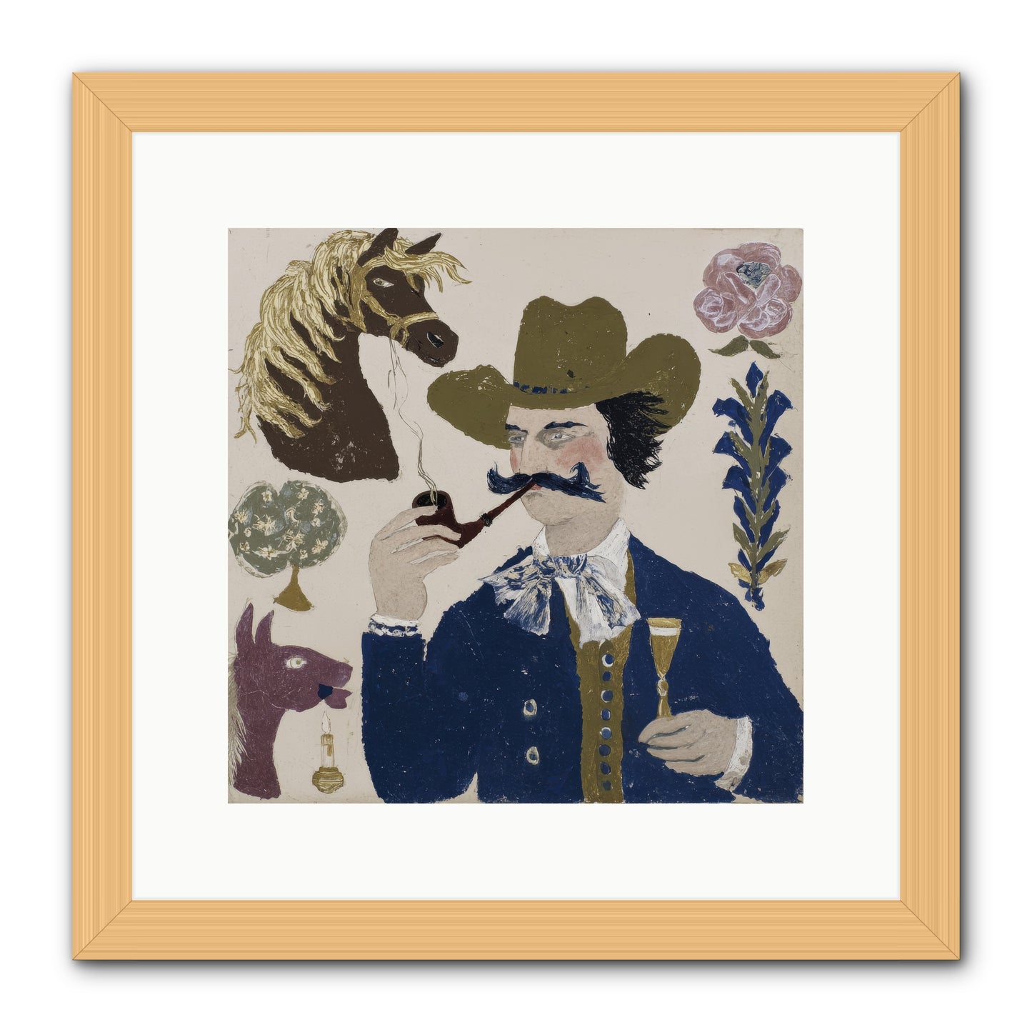 Champagne Before Noon -- Framed Print - Natural 12x12