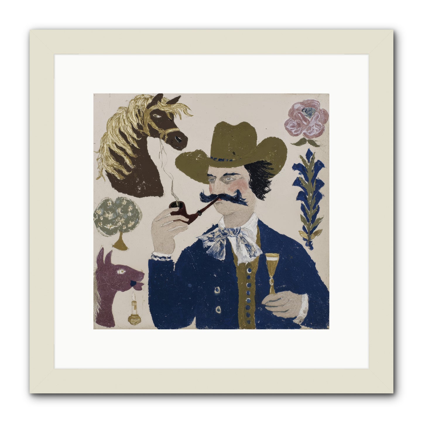 Champagne Before Noon -- Framed Print - White 12x12