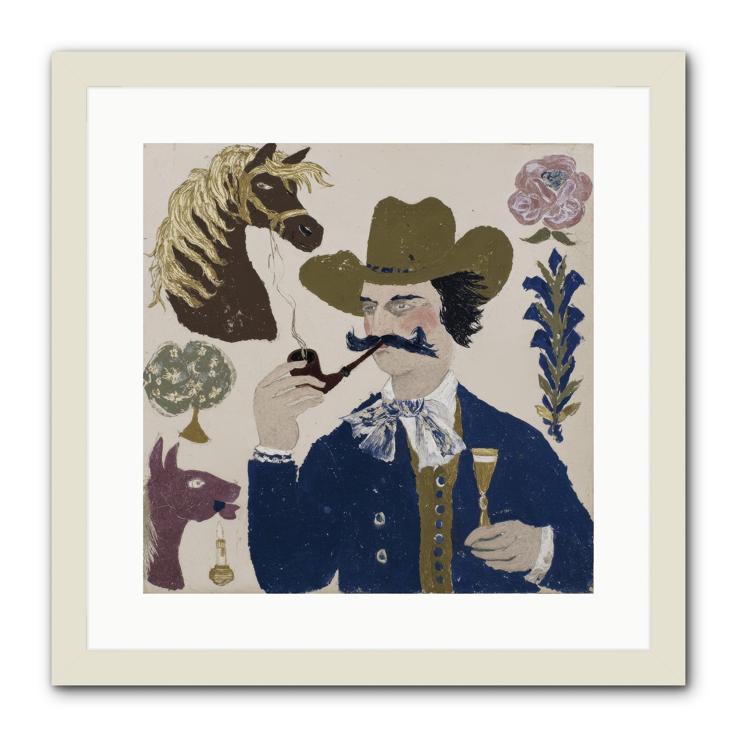 Champagne Before Noon -- Framed Print - White 16x16