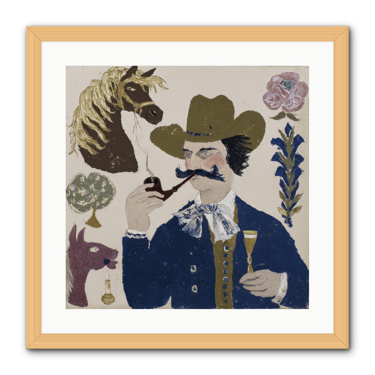 Champagne Before Noon -- Framed Print - Natural 20x20