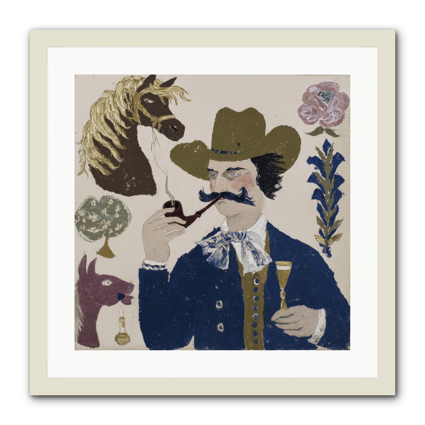 Champagne Before Noon -- Framed Print - White 20x20