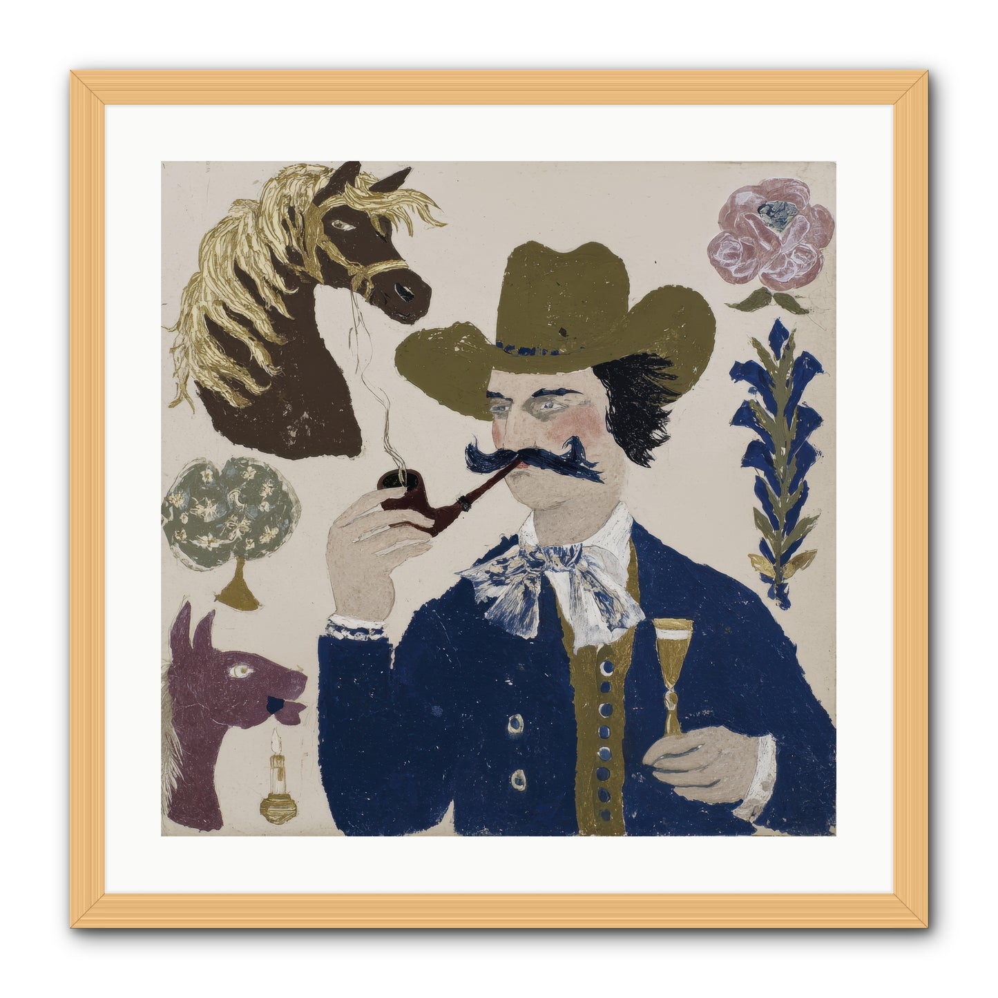 Champagne Before Noon -- Framed Print - Natural 24x24