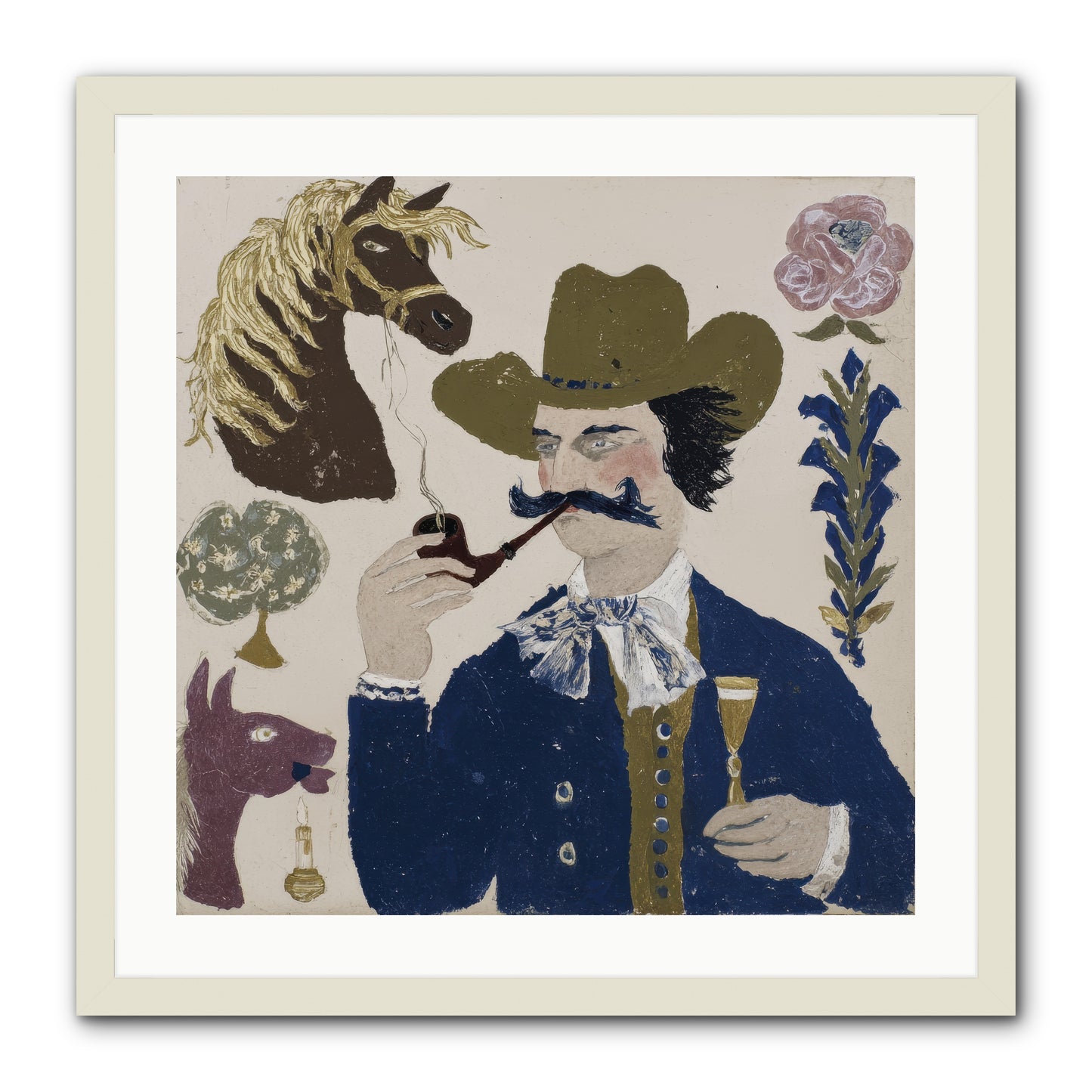 Champagne Before Noon -- Framed Print - White 24x24