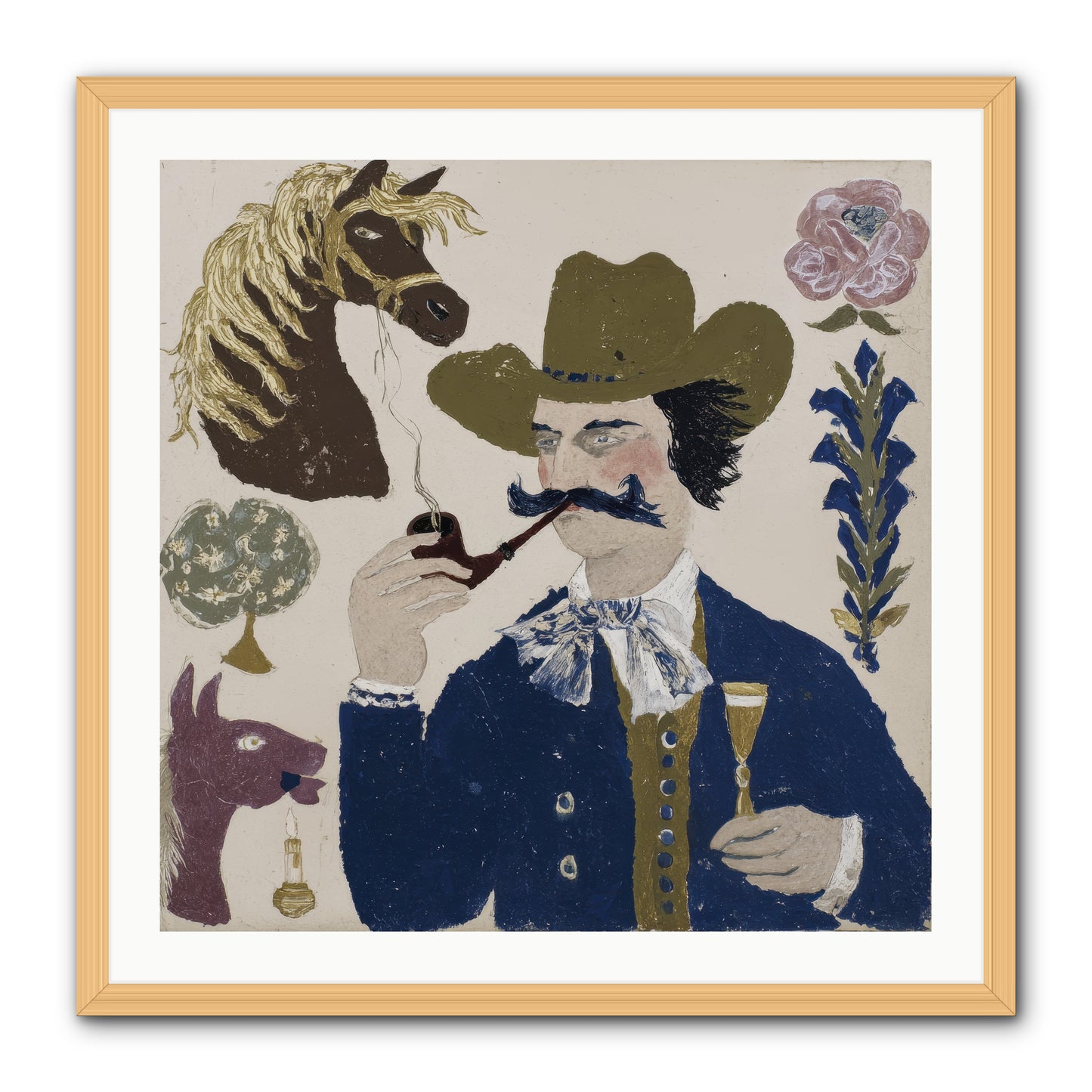 Champagne Before Noon -- Framed Print - Natural 30x30