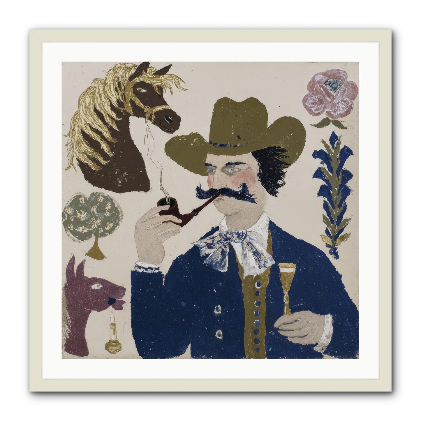 Champagne Before Noon -- Framed Print - White 30x30