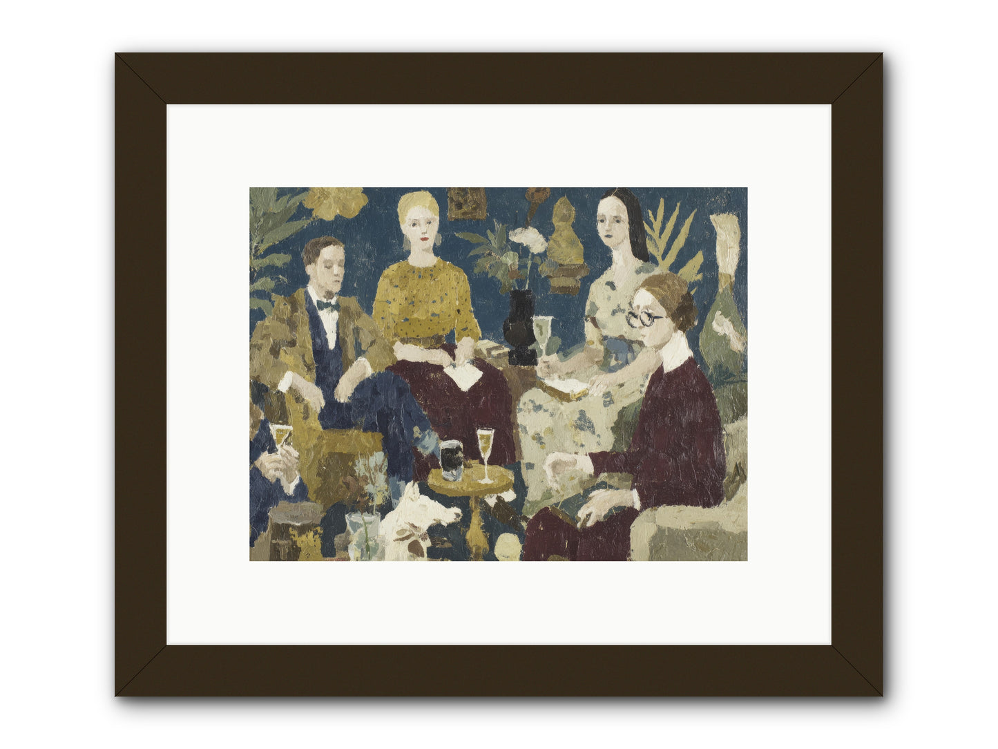 Champagne In The Library -- Framed Print - Black 12x9