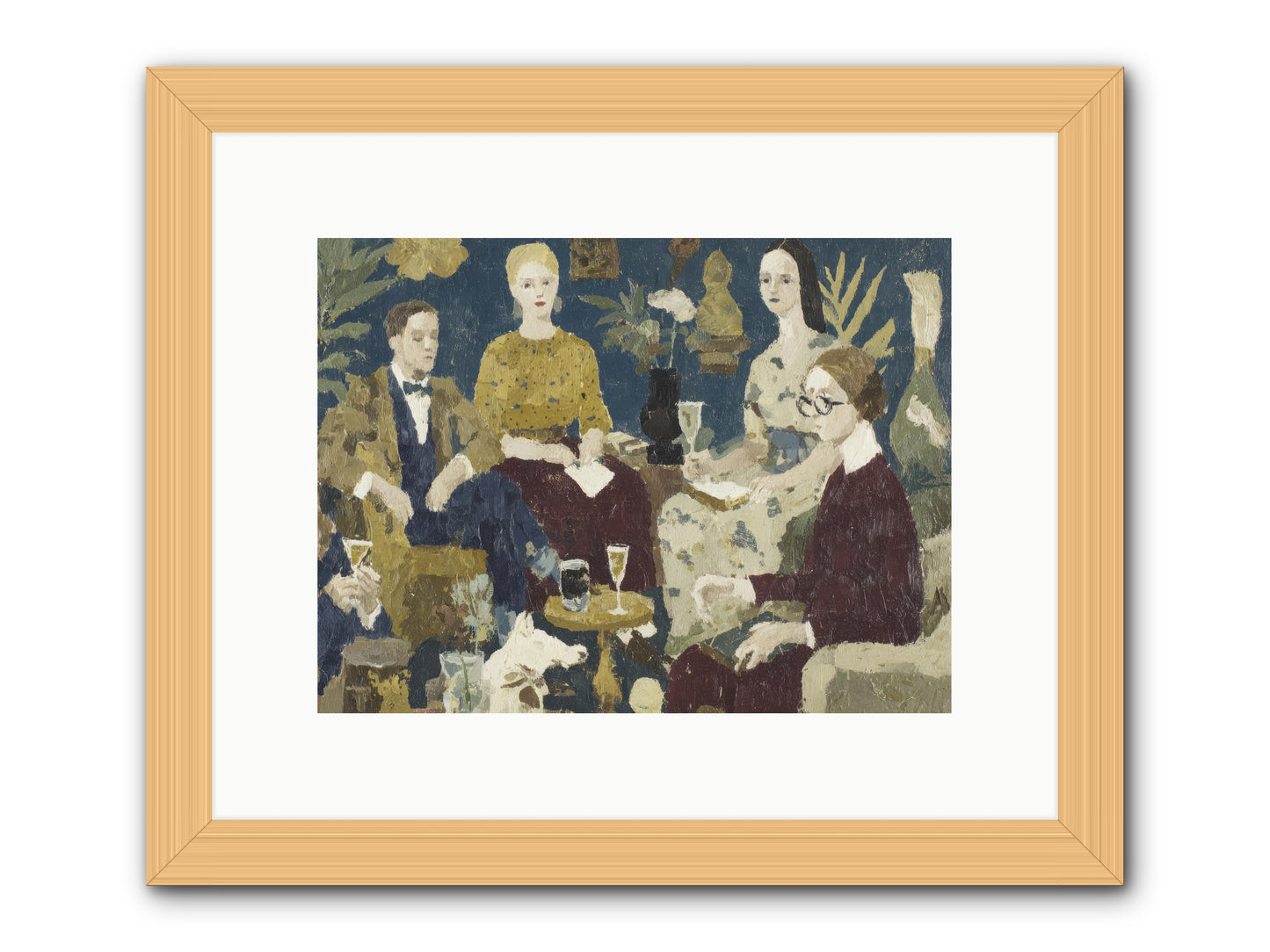 Champagne In The Library -- Framed Print - Natural 12x9