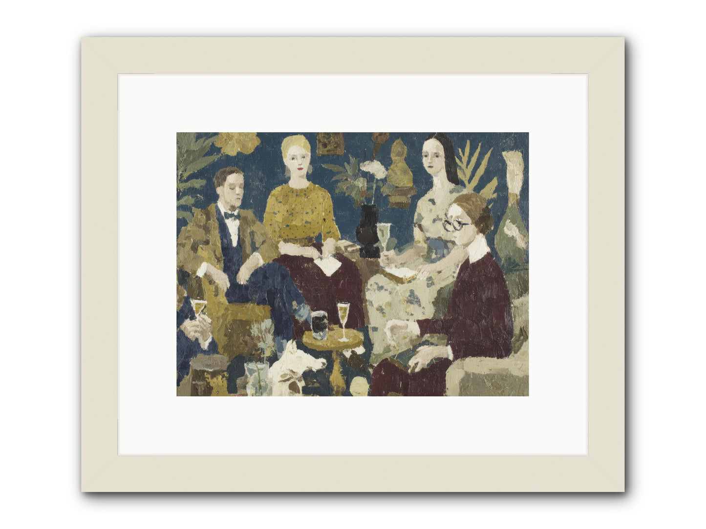 Champagne In The Library -- Framed Print - White 12x9