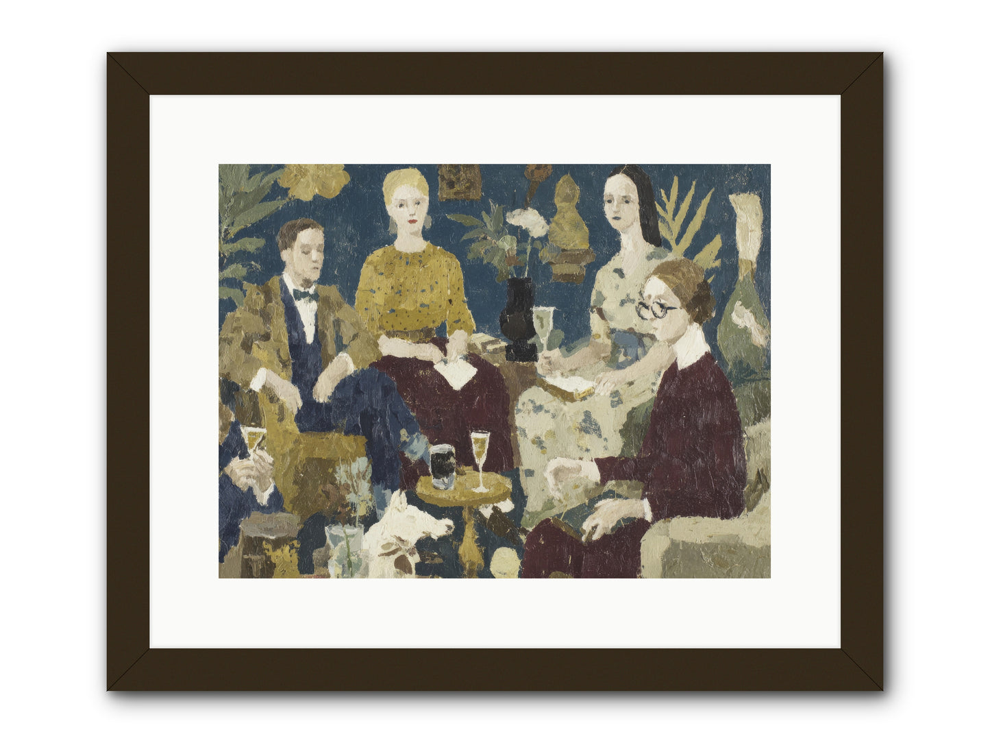 Champagne In The Library -- Framed Print - Black 16x12