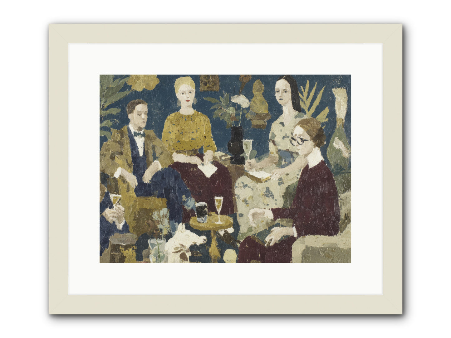 Champagne In The Library -- Framed Print - White 16x12