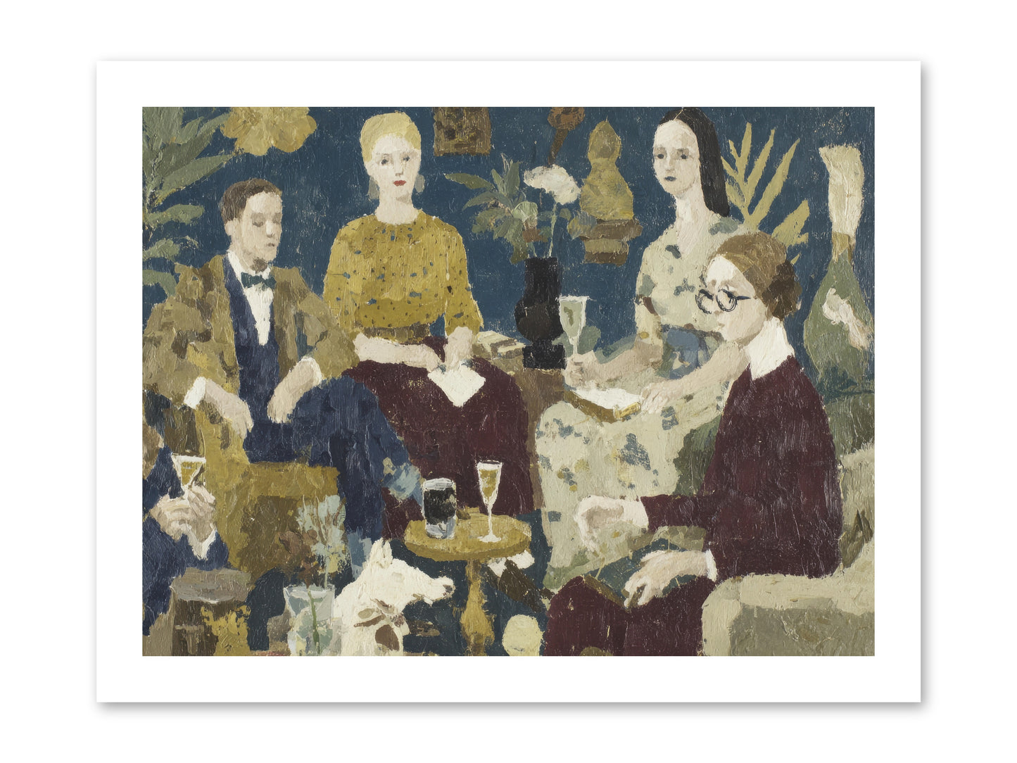 Champagne In The Library -- Loose Canvas Print 16x12