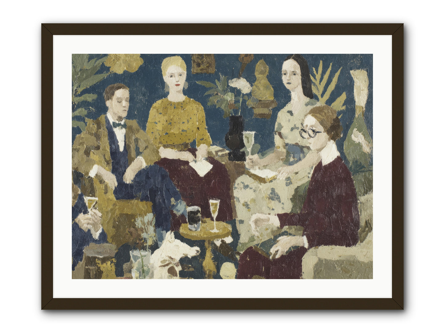 Champagne In The Library -- Framed Print - Black 32x24