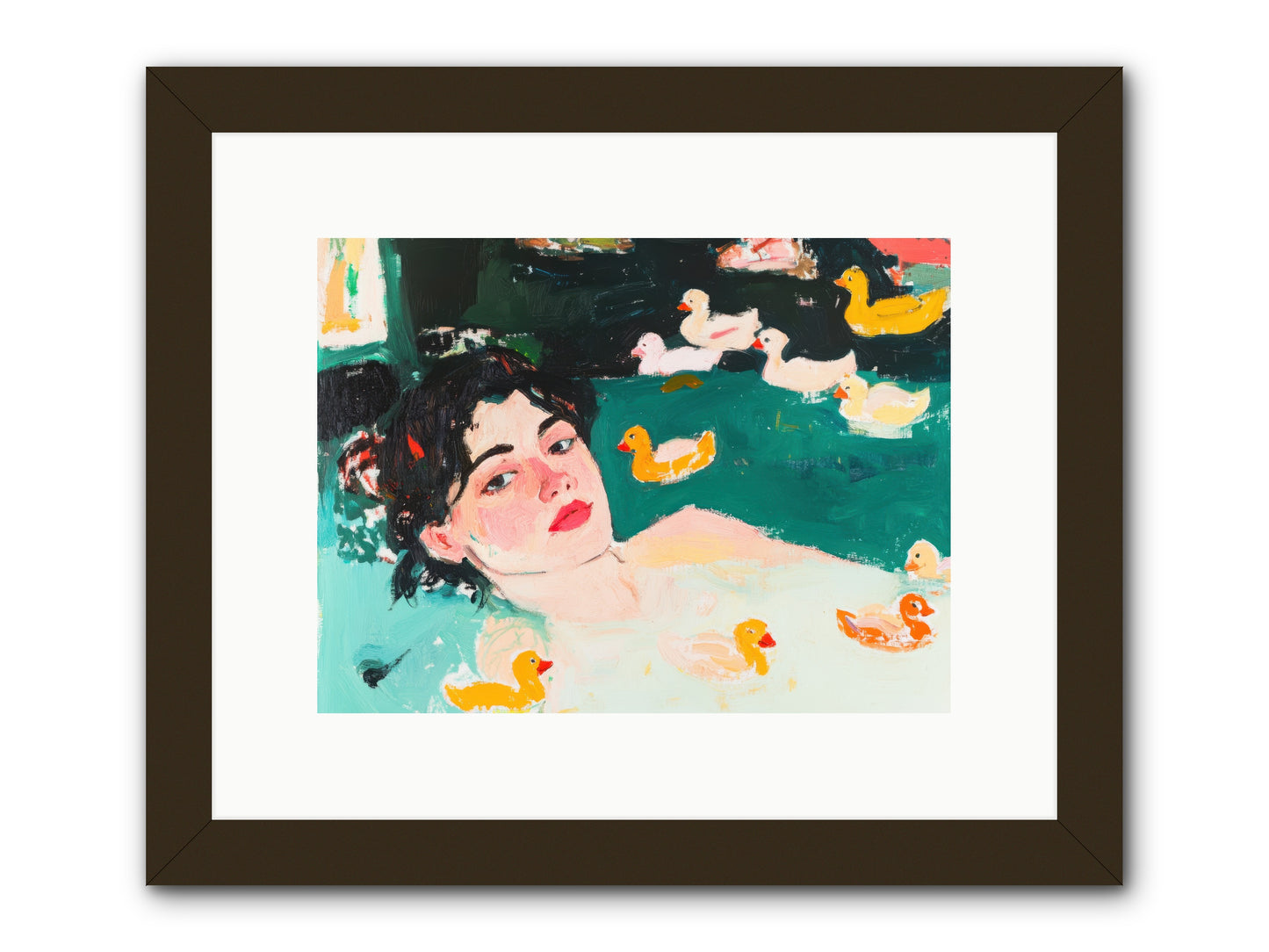 Champagne Soak -- Framed Print - Black 12x9