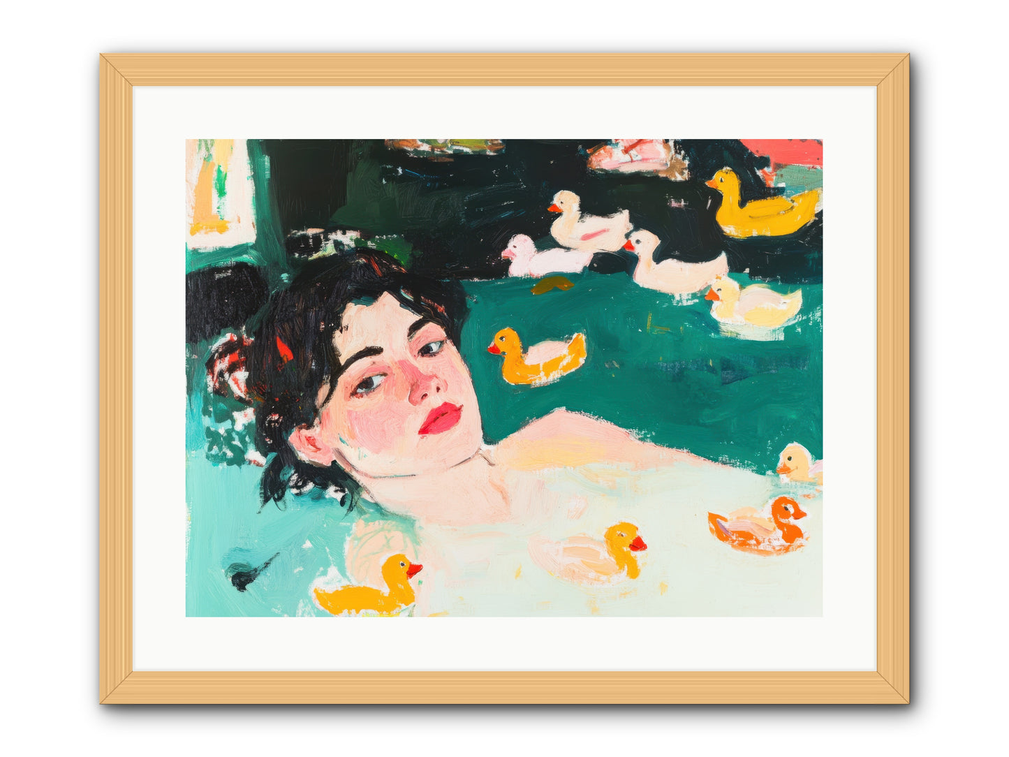 Champagne Soak -- Framed Print - Natural 24x18