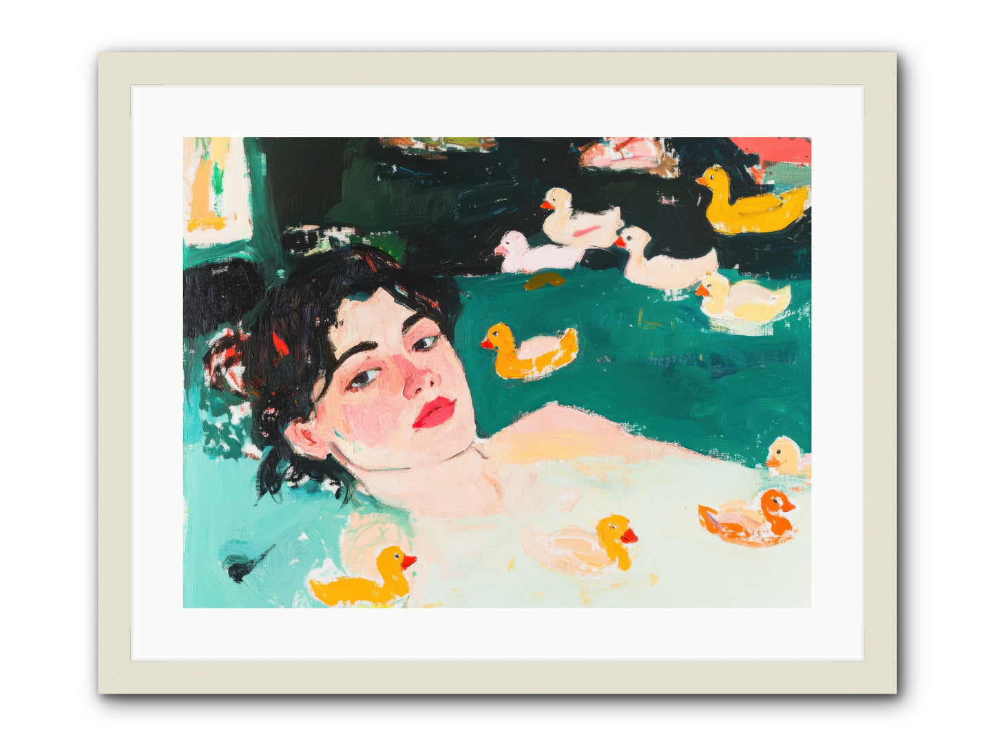 Champagne Soak -- Framed Print - White 24x18