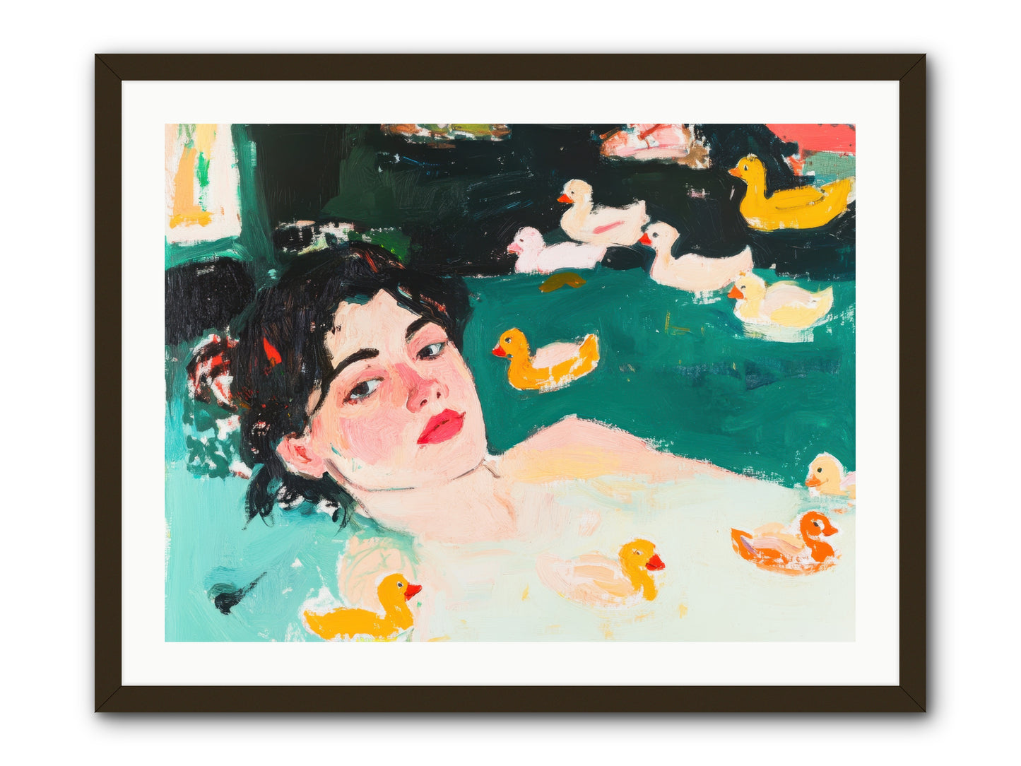 Champagne Soak -- Framed Print - Black 32x24