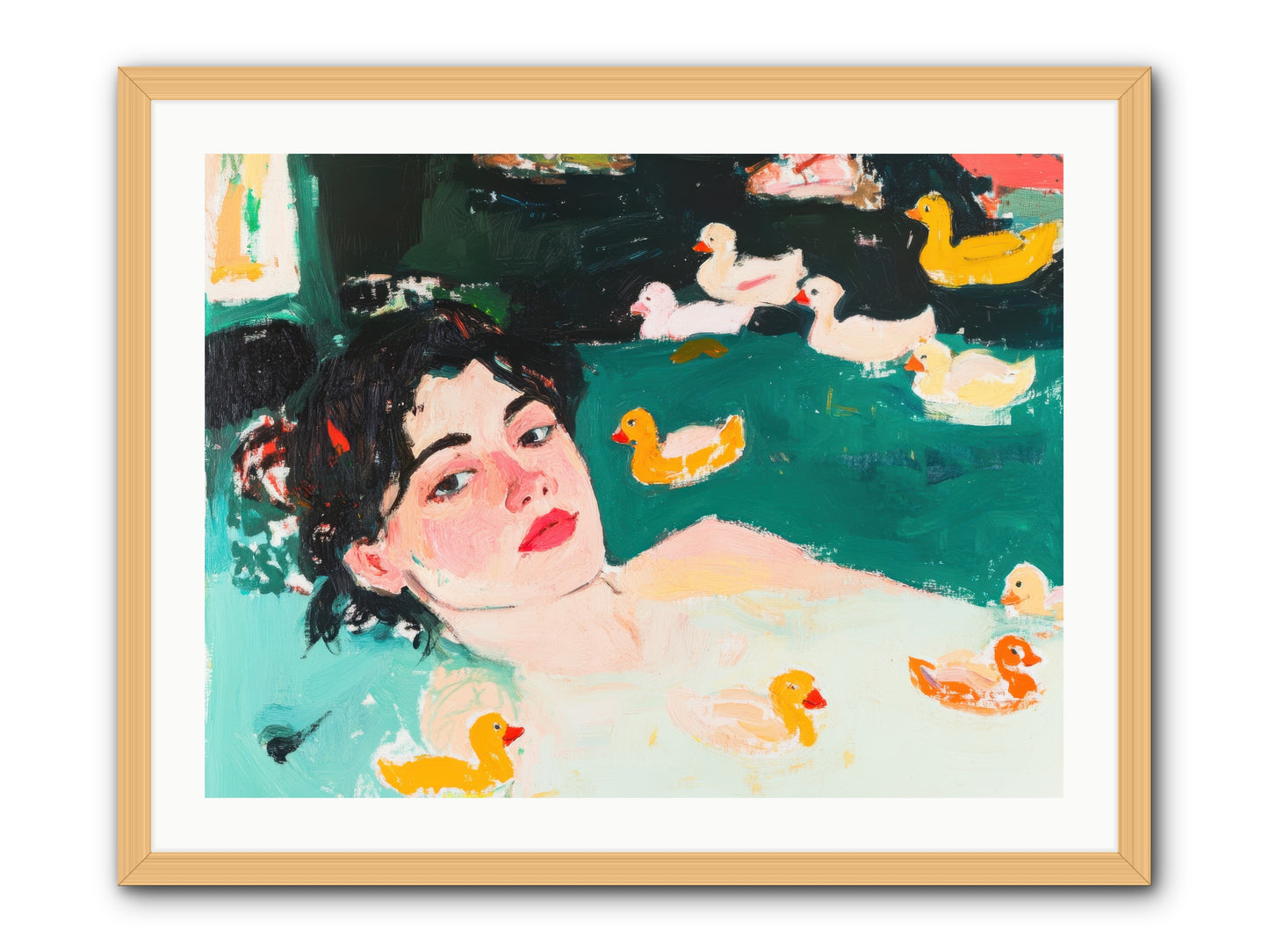 Champagne Soak -- Framed Print - Natural 32x24