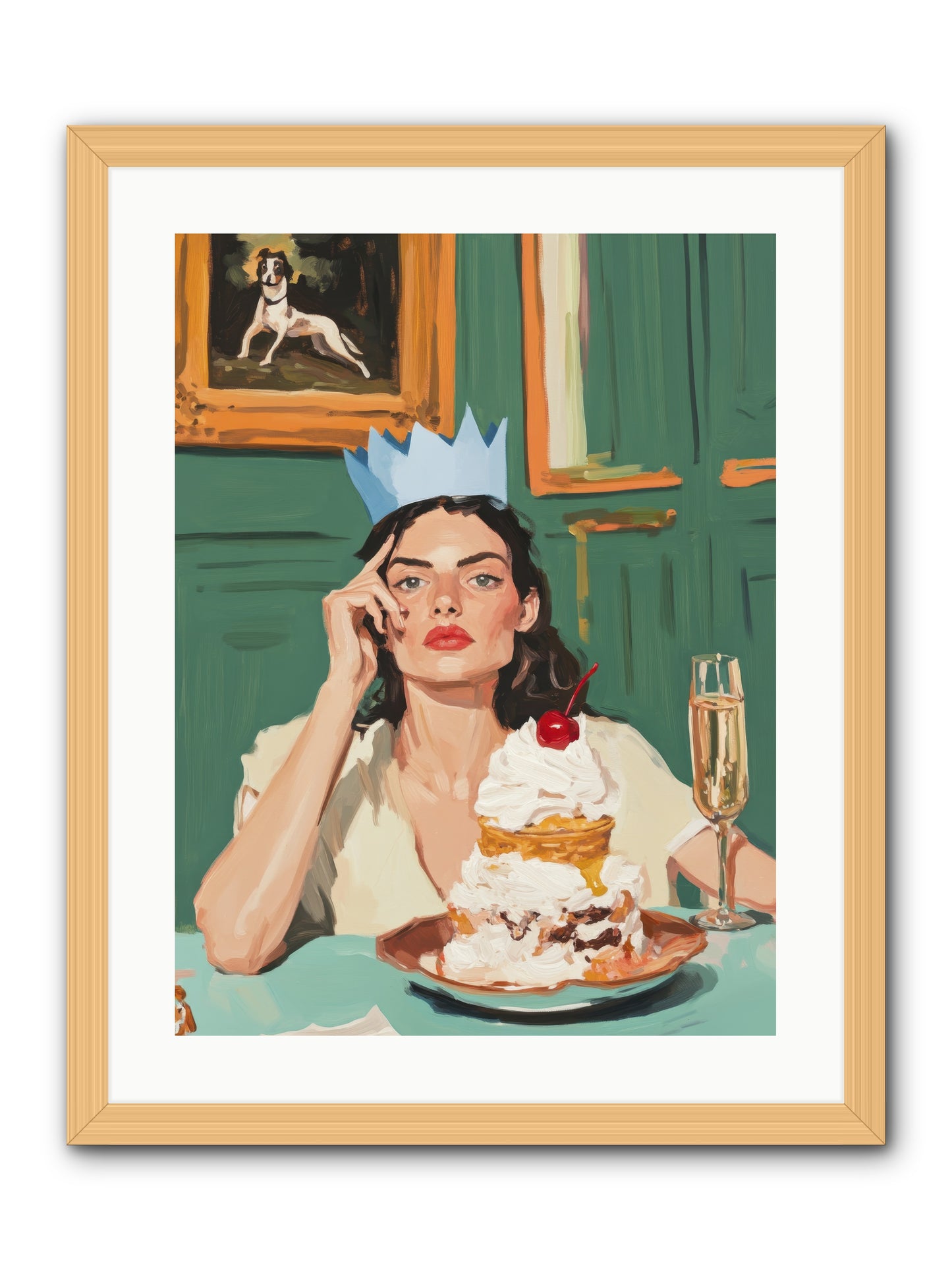 Champagne Toast to Everything -- Framed Print - Natural 18x24