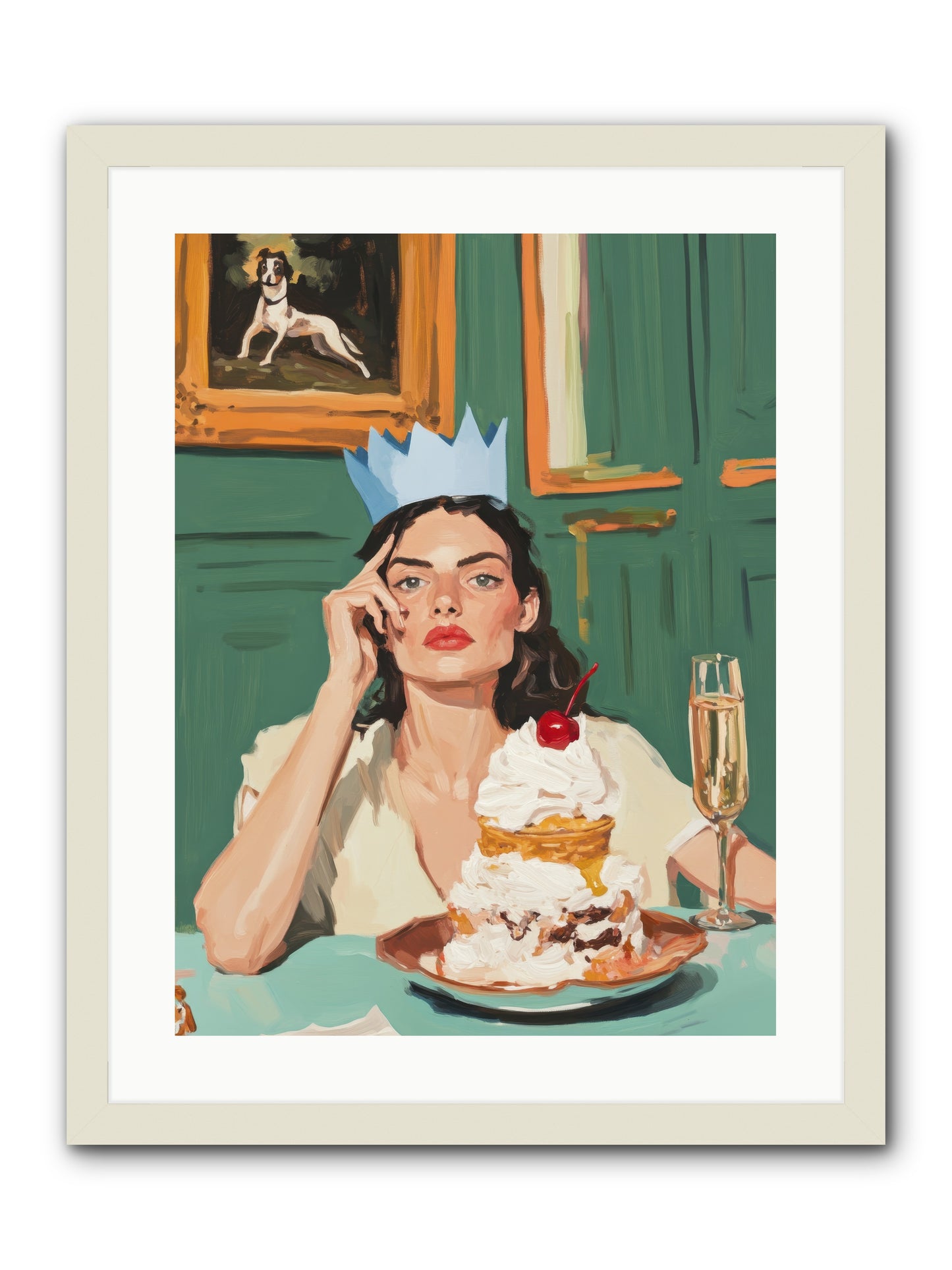 Champagne Toast to Everything -- Framed Print - White 18x24