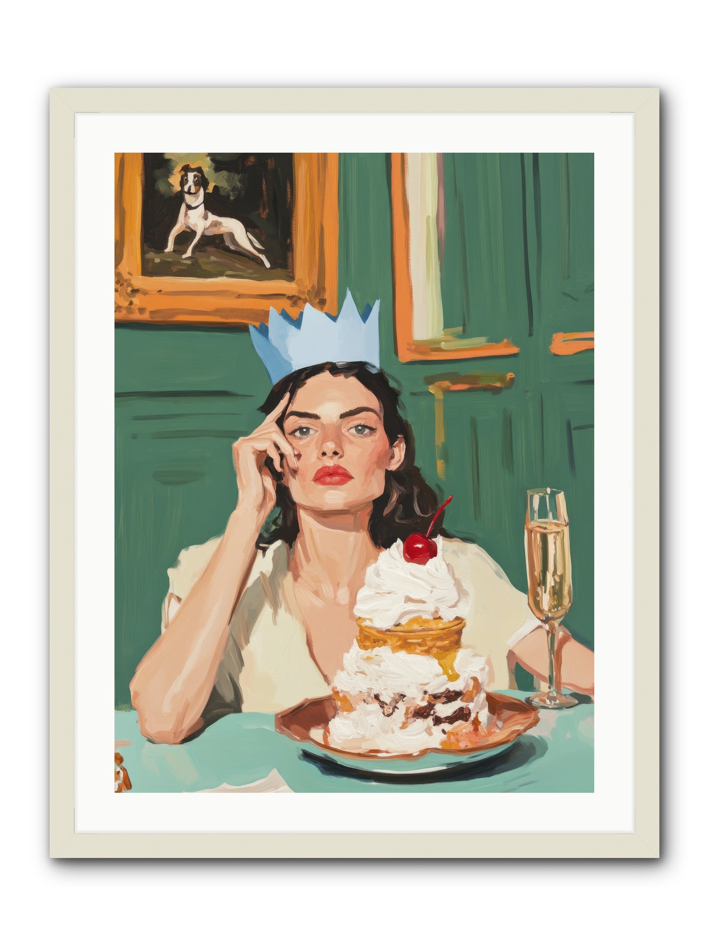 Champagne Toast to Everything -- Framed Print - White 24x32