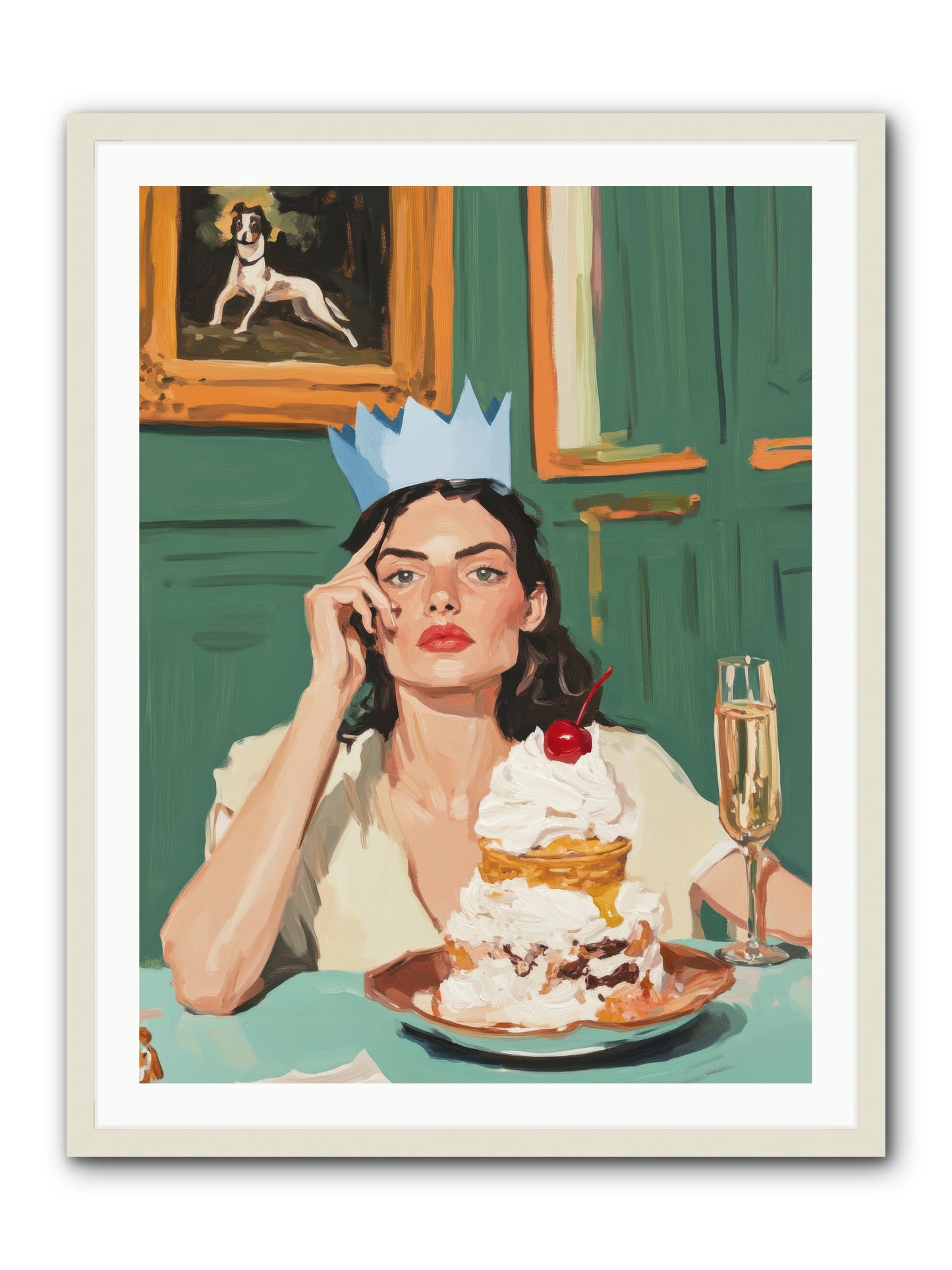 Champagne Toast to Everything -- Framed Print - White 30x40