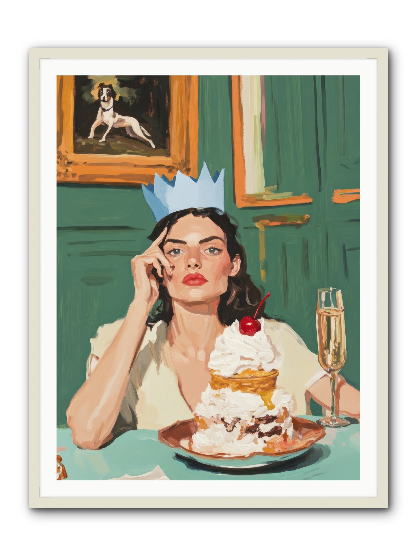 Champagne Toast to Everything -- Framed Print - White 36x48