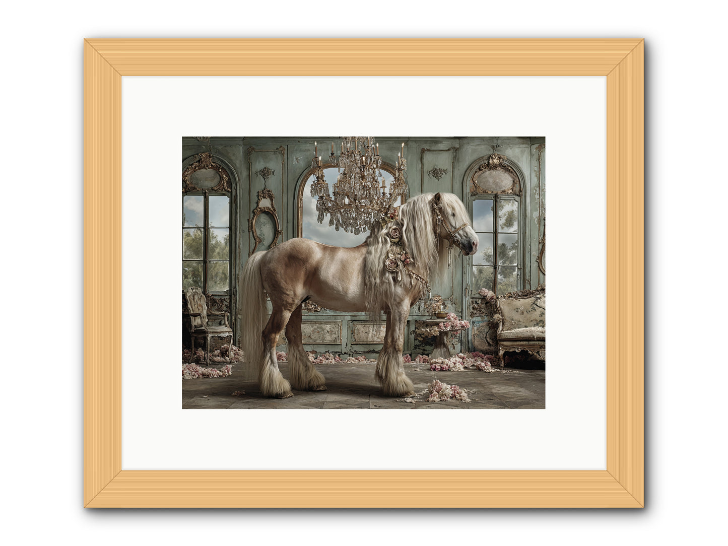 Champagne and Clover -- Framed Print - Natural 12x9