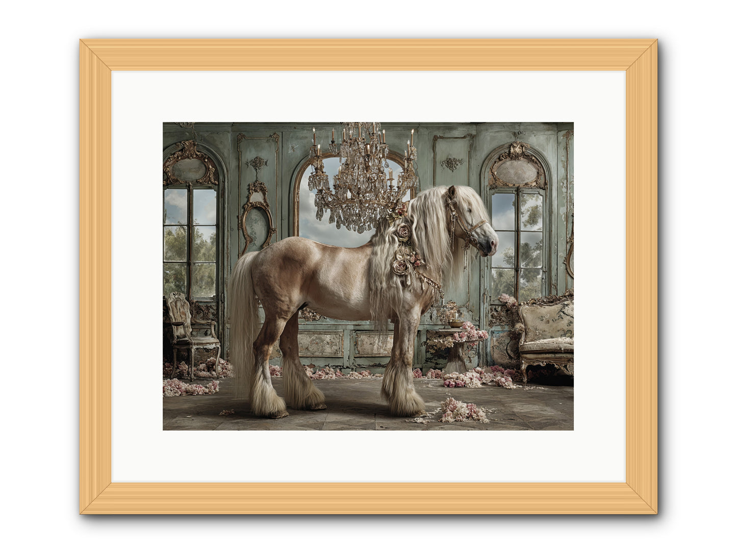Champagne and Clover -- Framed Print - Natural 16x12