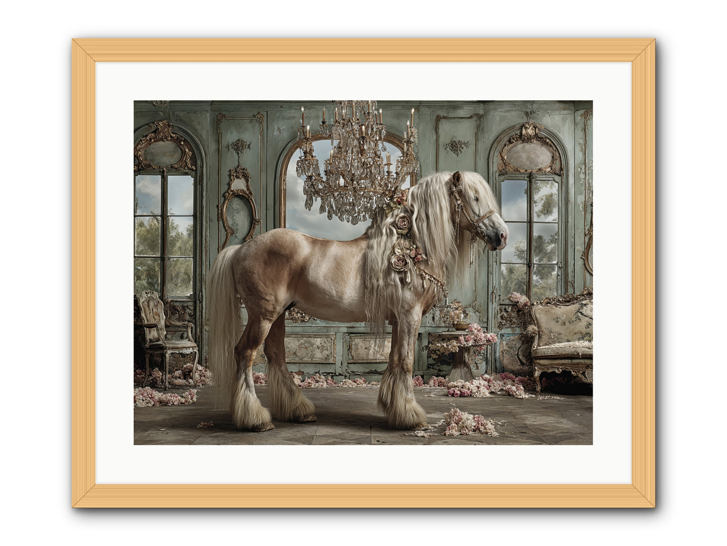 Champagne and Clover -- Framed Print - Natural 24x18