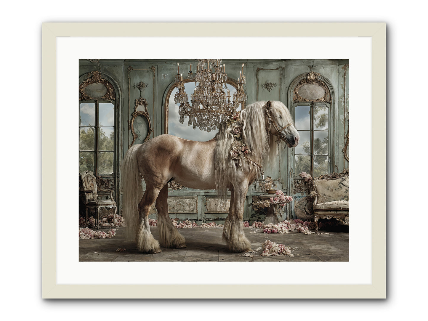 Champagne and Clover -- Framed Print - White 24x18