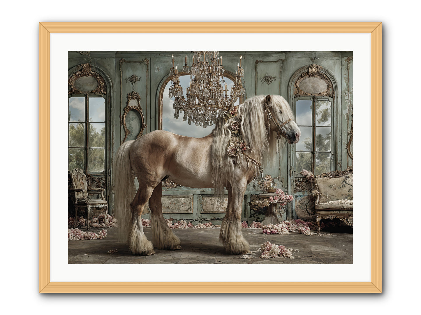 Champagne and Clover -- Framed Print - Natural 32x24