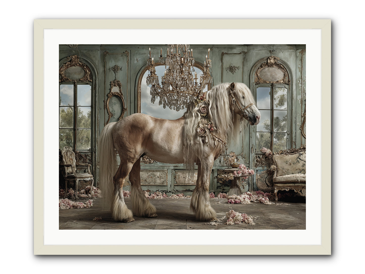 Champagne and Clover -- Framed Print - White 32x24