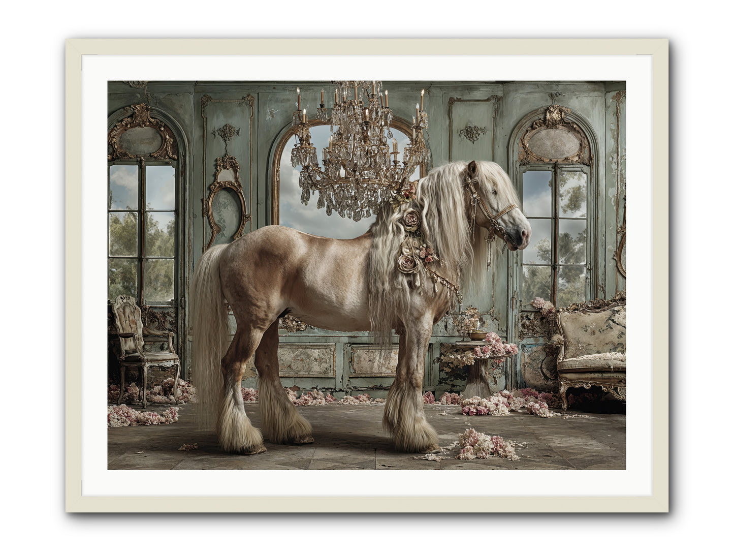 Champagne and Clover -- Framed Print - White 40x30