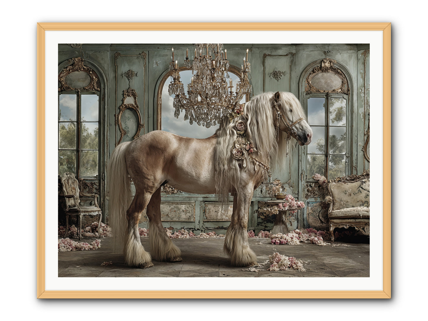 Champagne and Clover -- Framed Print - Natural 48x36